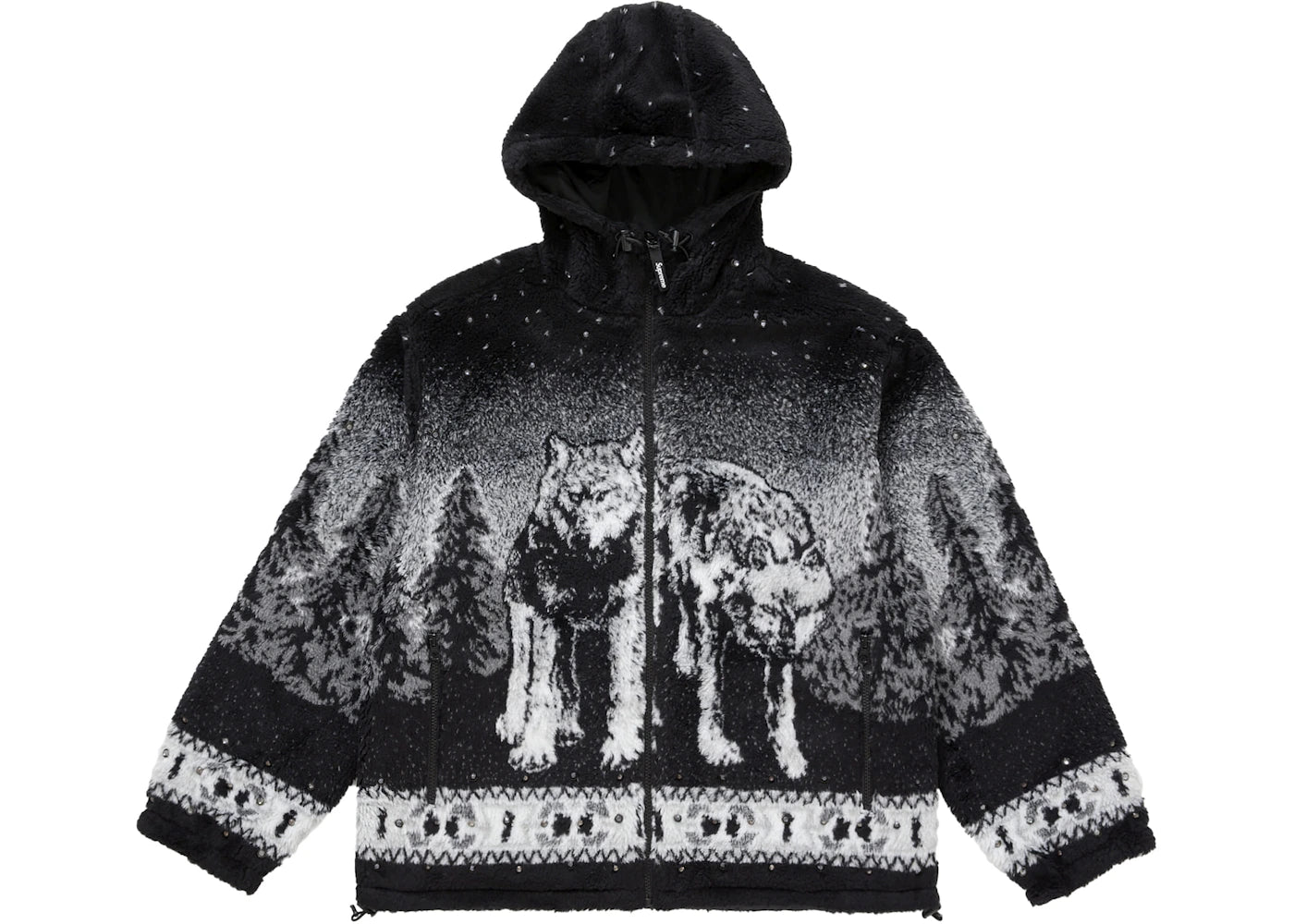 Supreme b.b. Simon Reversible Hooded Fleece Jacket Black -1