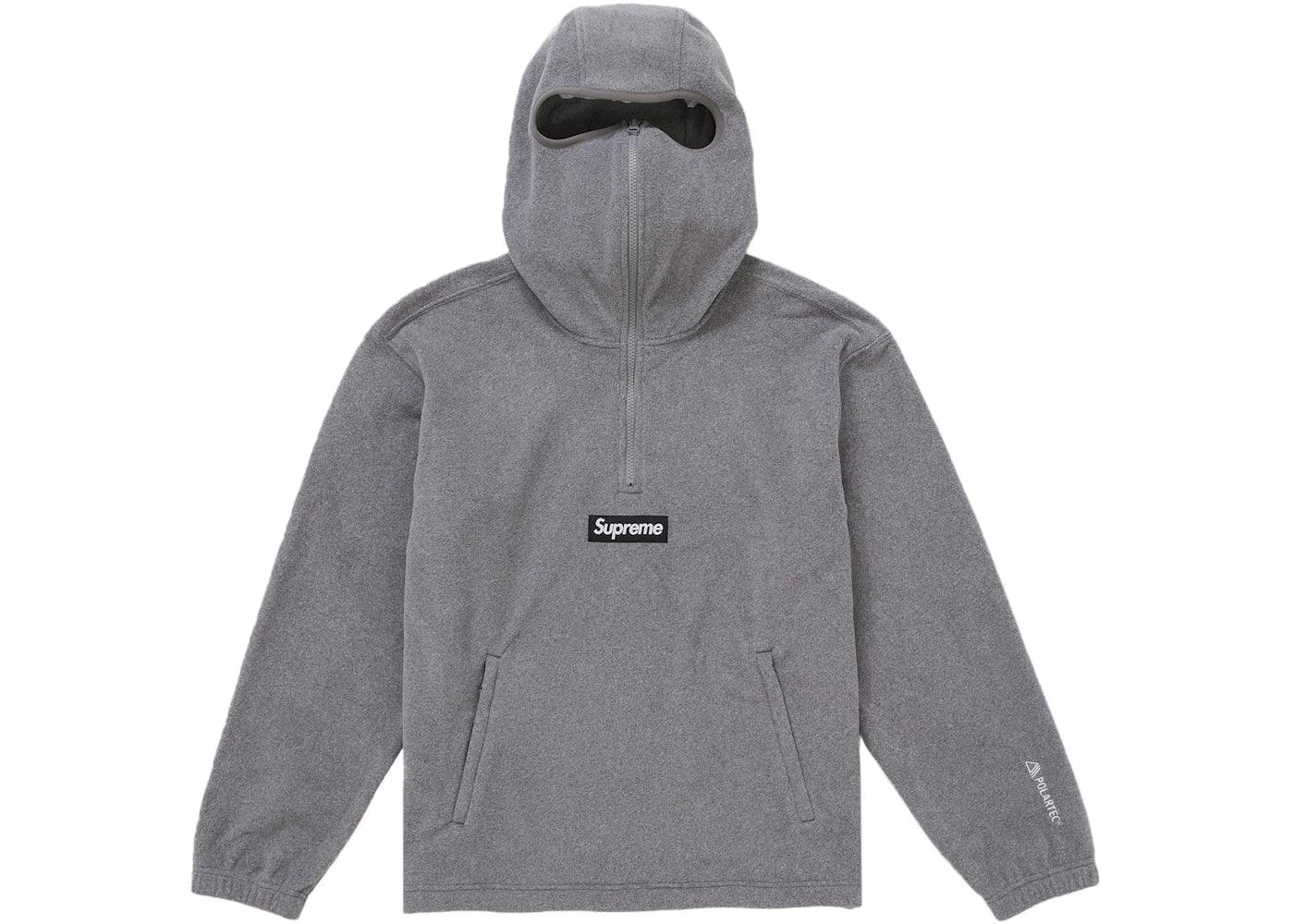 Supreme Polartec Face Mask Half Zip Hooded Sweatshirt Grey -1