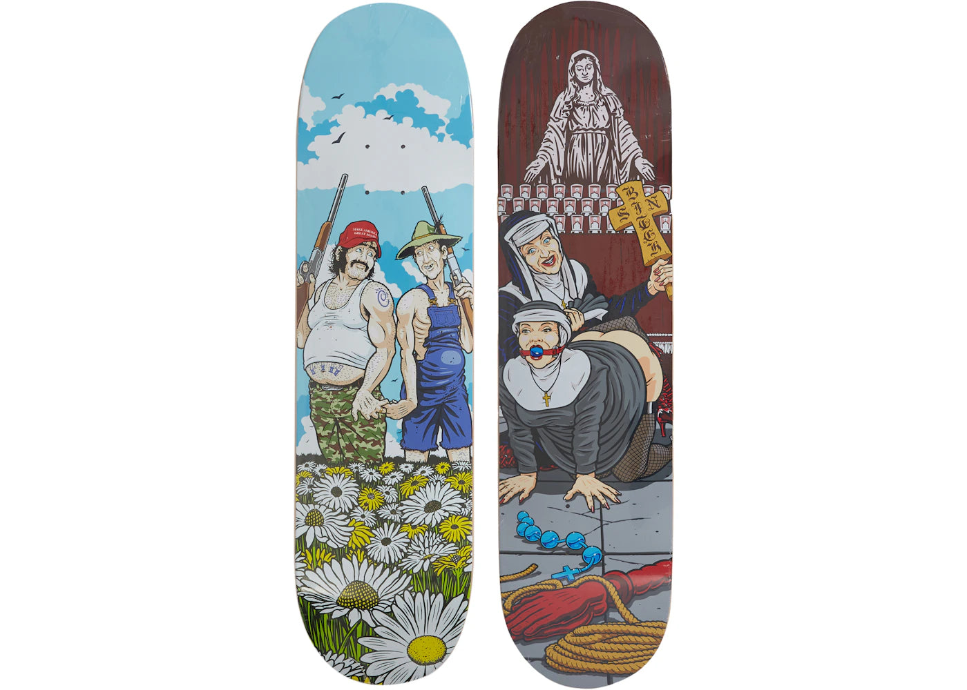 Supreme Nuns N Guns Skateboard Deck Set Multicolor -1