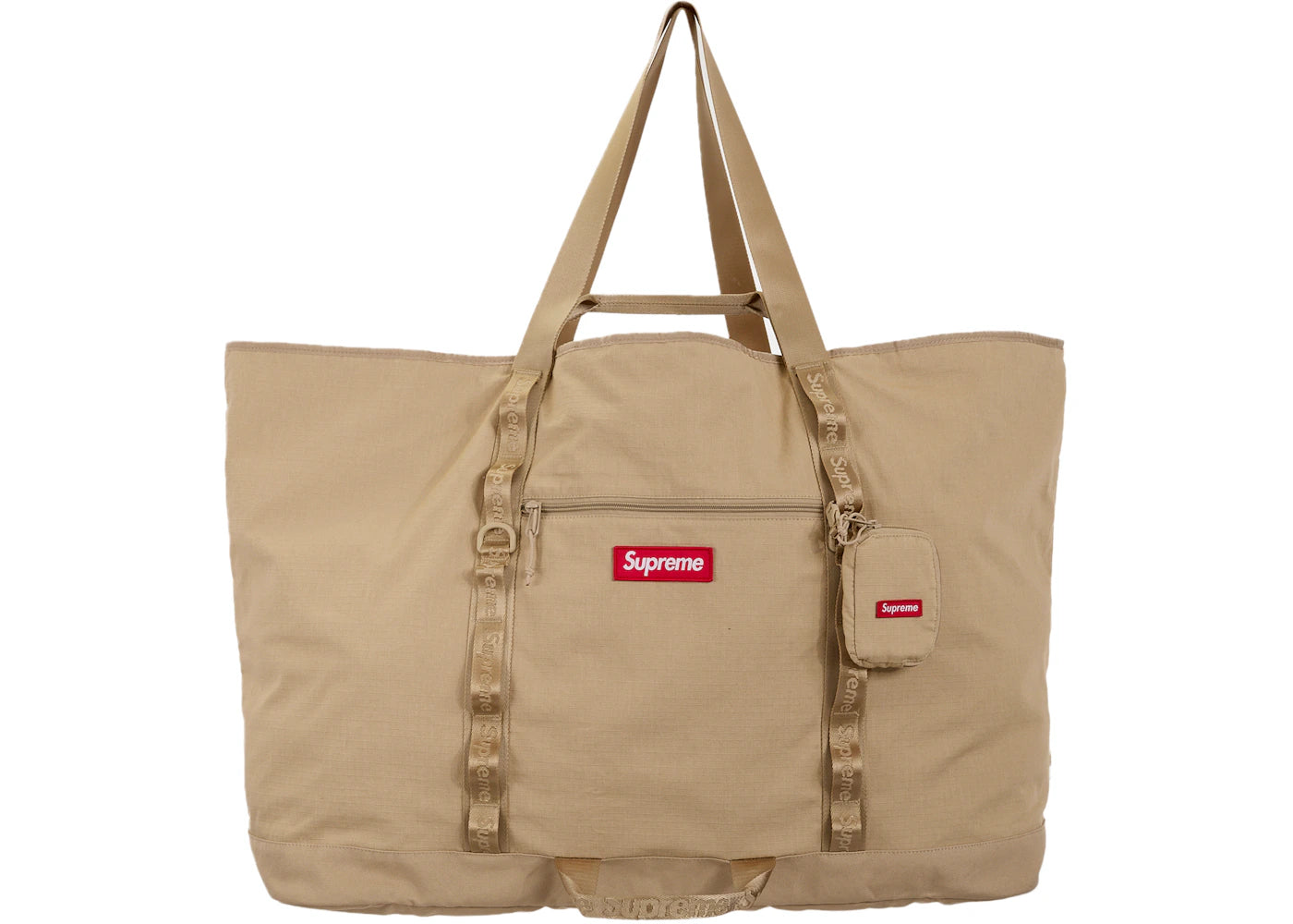 Supreme X-Large Tote Bag + Utility Pouch Tan -1