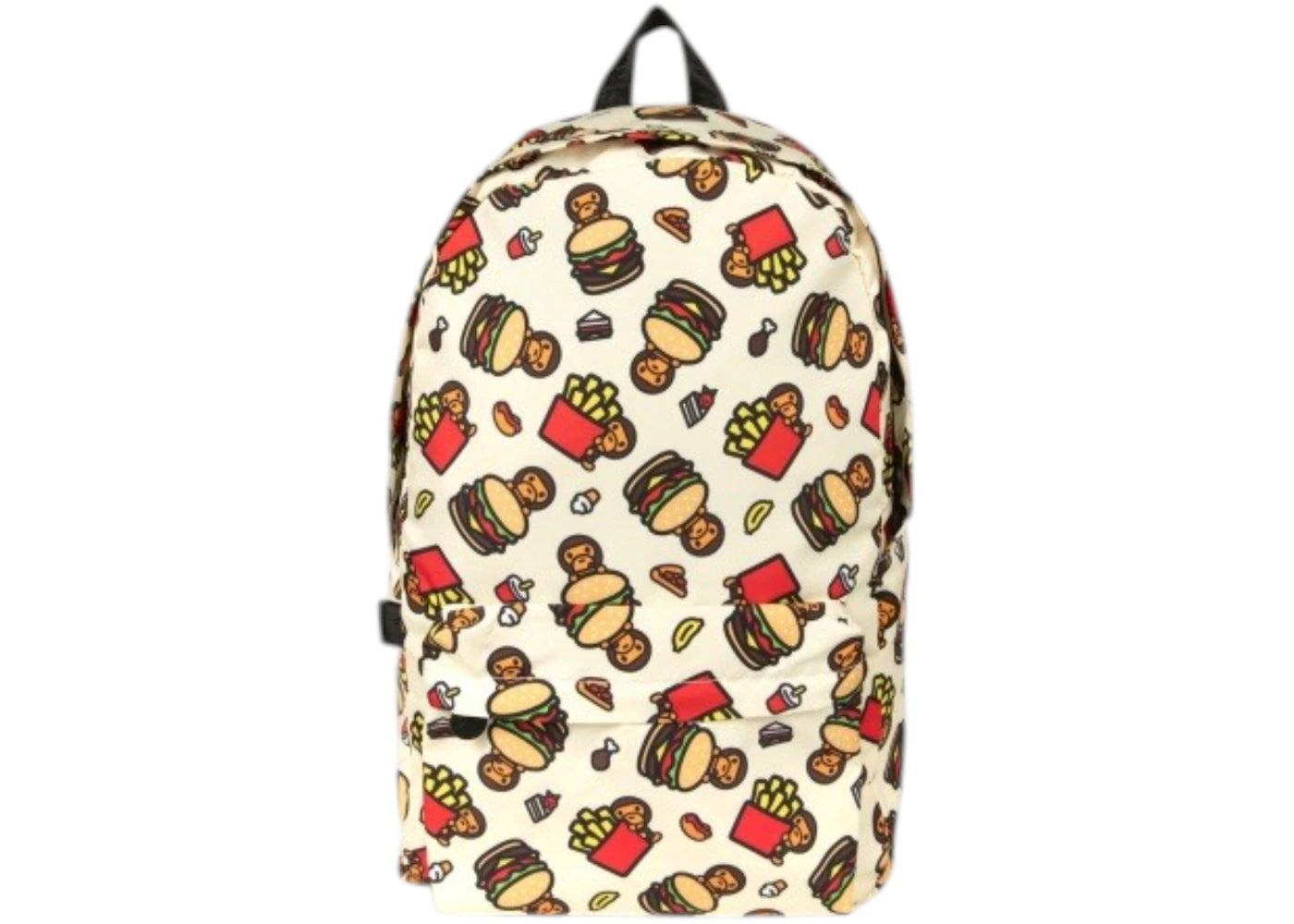 BAPE Baby Milo Fast Food Print Large Backpack Cream -1