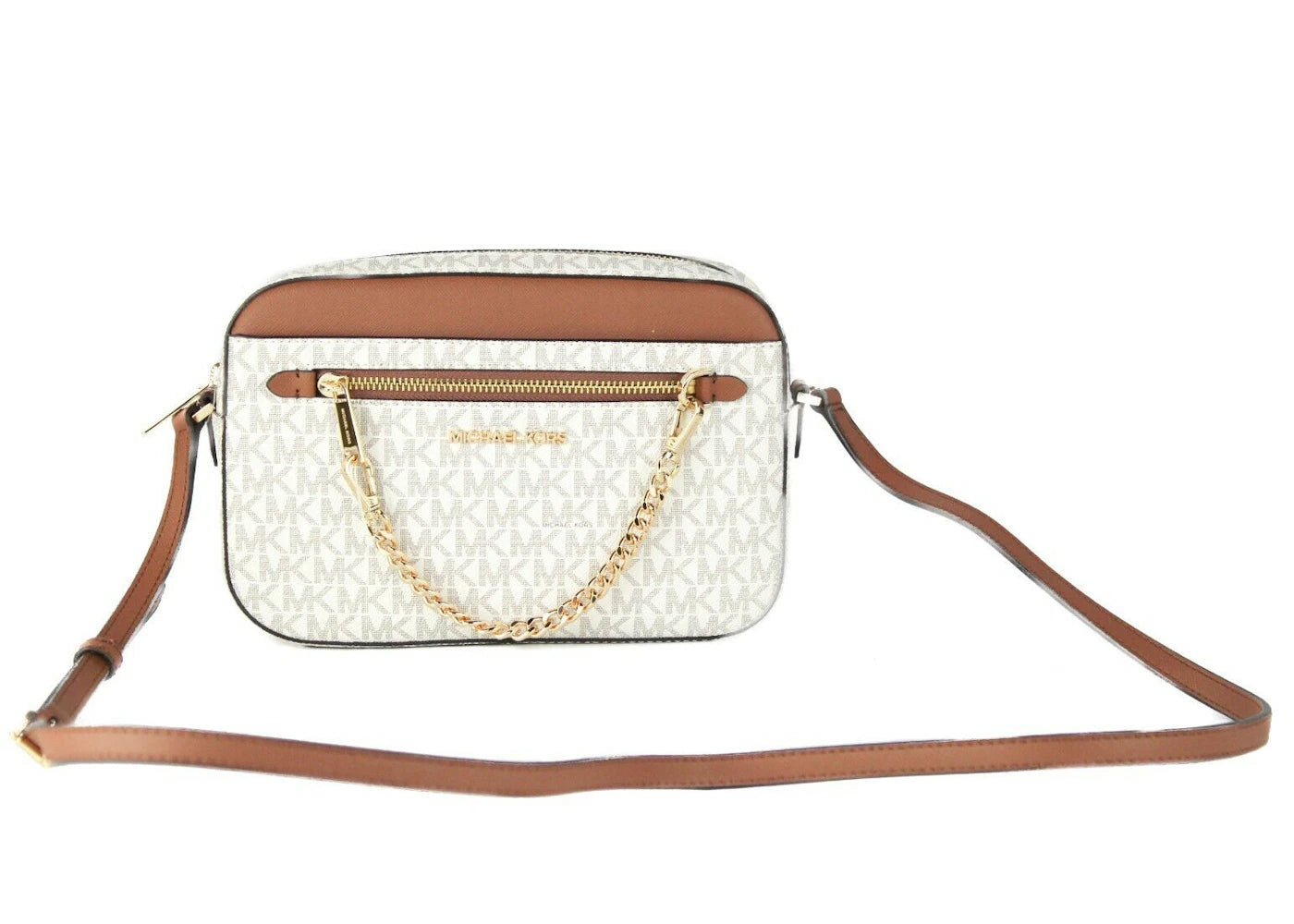 Michael Kors Jet Set East West Crossbody Bag Large Vanilla/Brown -1