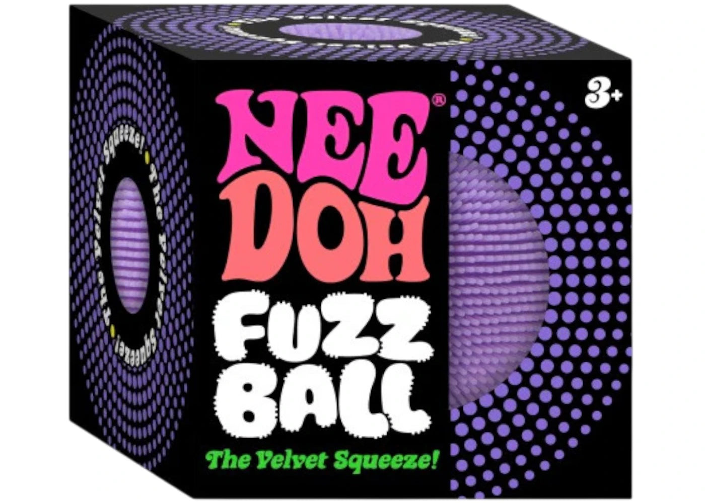 NeeDoh Fuzzball The Velvet Squeeze Squishy Fidget Toy Purple -1
