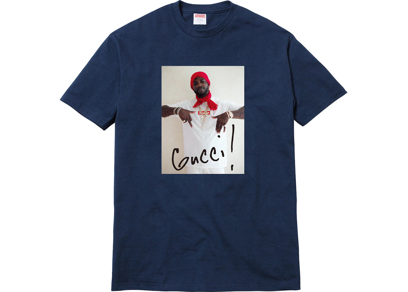 Supreme Gucci Mane Tee Navy -1