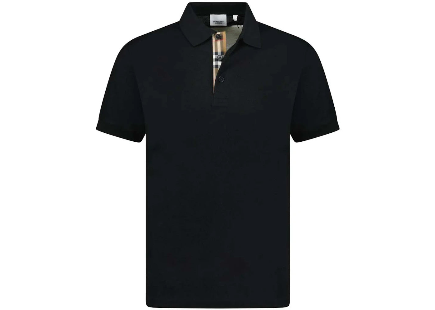 Burberry Hartford Check Placket Polo Black -1