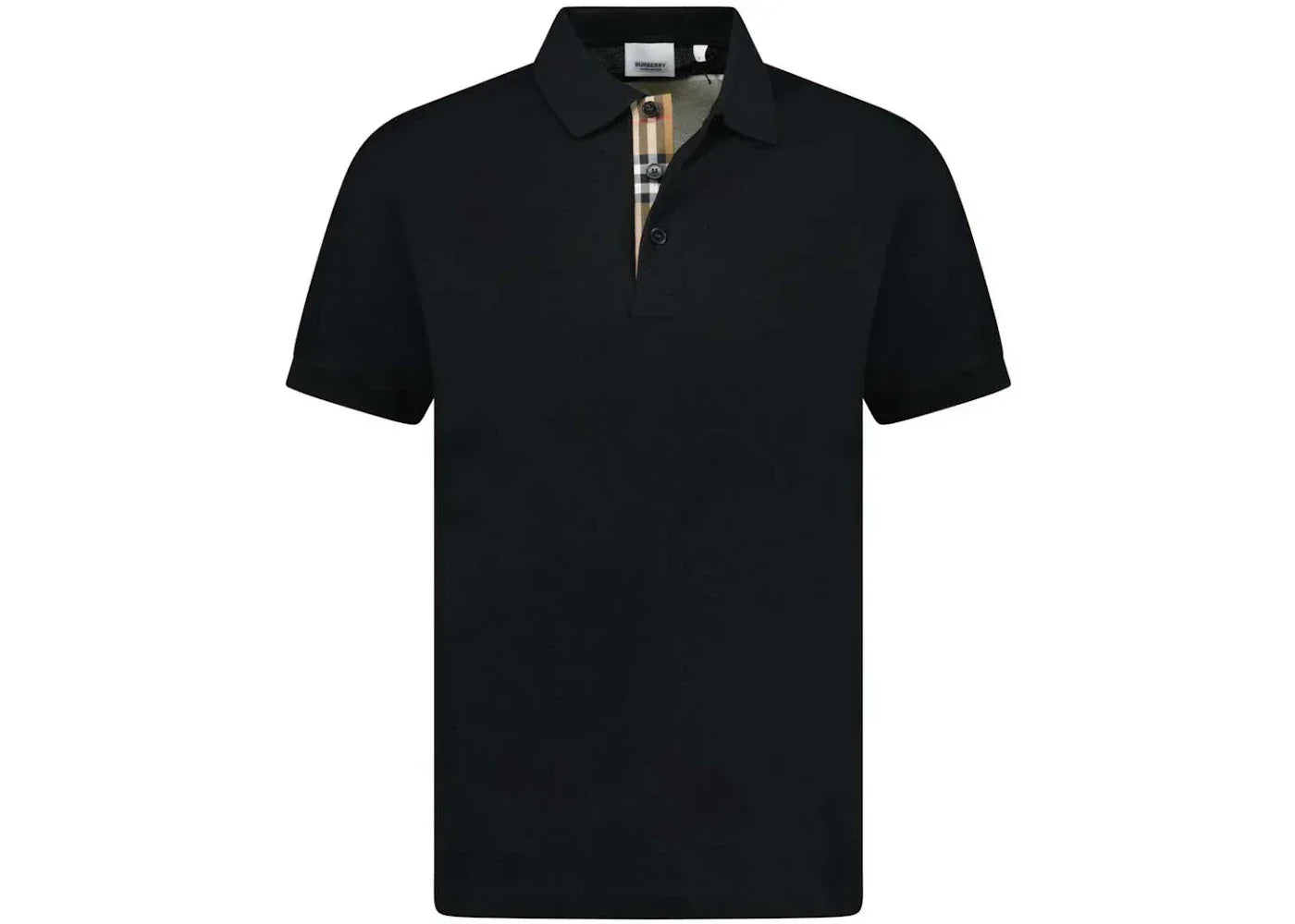 Burberry Hartford Check Placket Polo Black -1