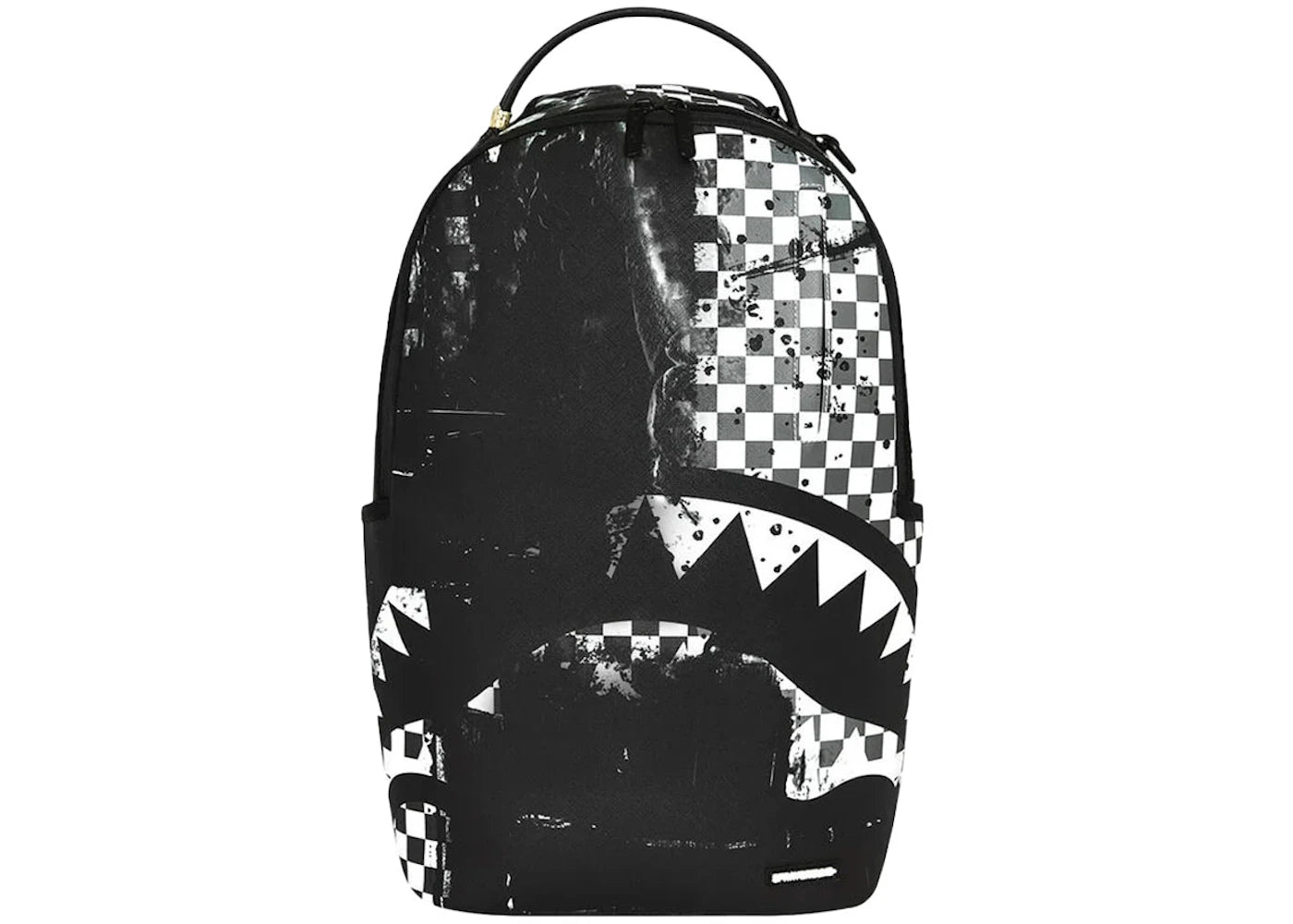 Sprayground Painted Over Check Backpack Black/White -1