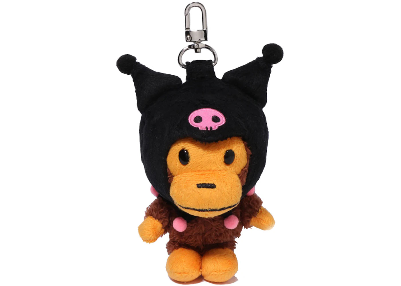 BAPE x Sanrio Characters Kuromi Baby Milo Plush Doll Keychain Black -1