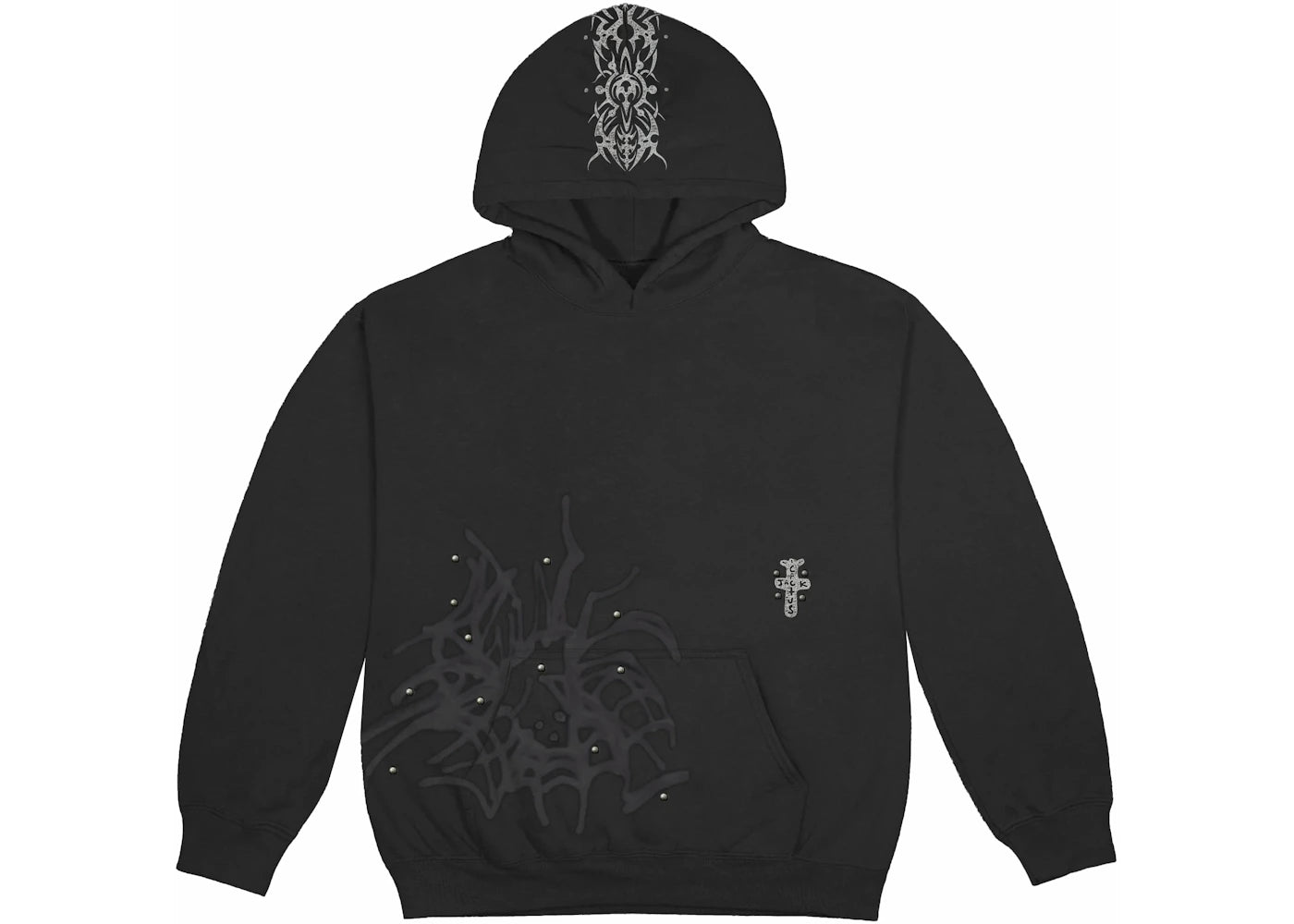 Travis Scott Studded Pullover Hoodie Black -1