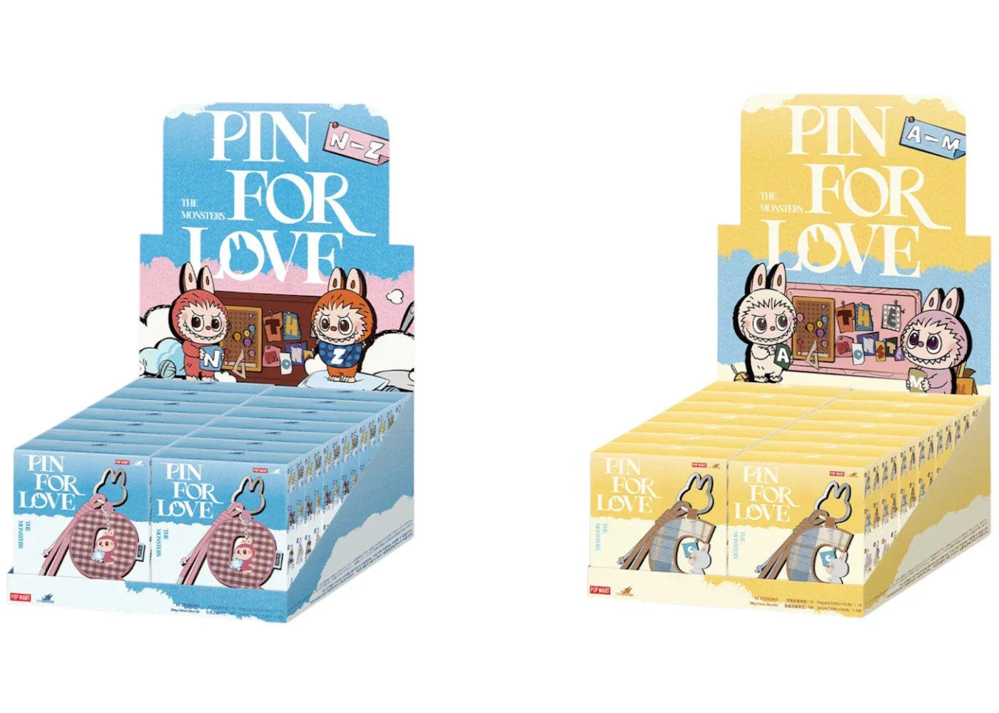 Pop Mart Labubu The Monsters Pin for Love Series Letter Pendant (A-M) & (N-Z) Sealed Cases Set (28 Blind Box)-1