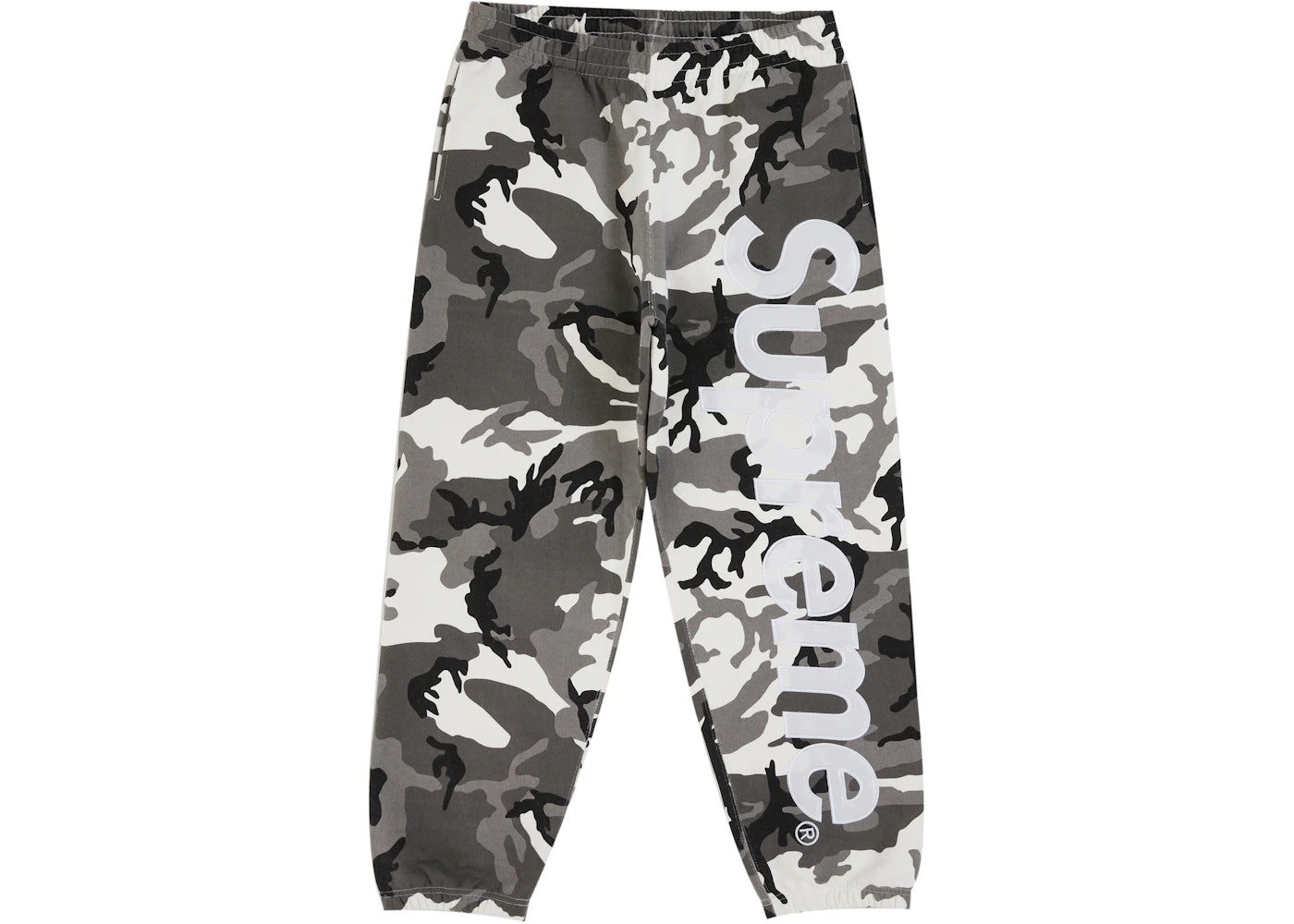 Supreme Satin Applique Sweatpant (SS26) Snow Camo -1