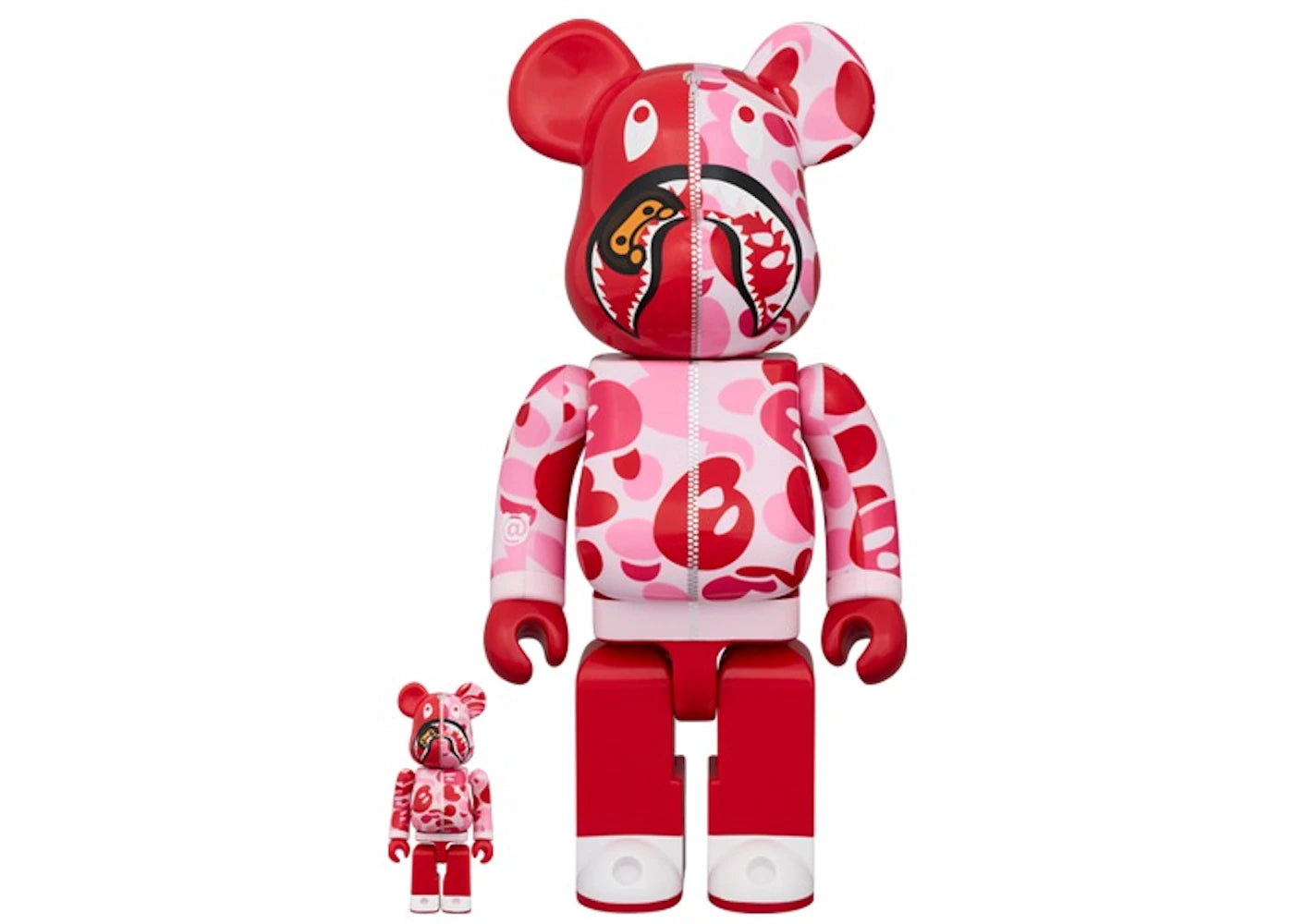 Bearbrick x BAPE Baby Milo(R) Camo Shark 100% & 400% Set Pink -1