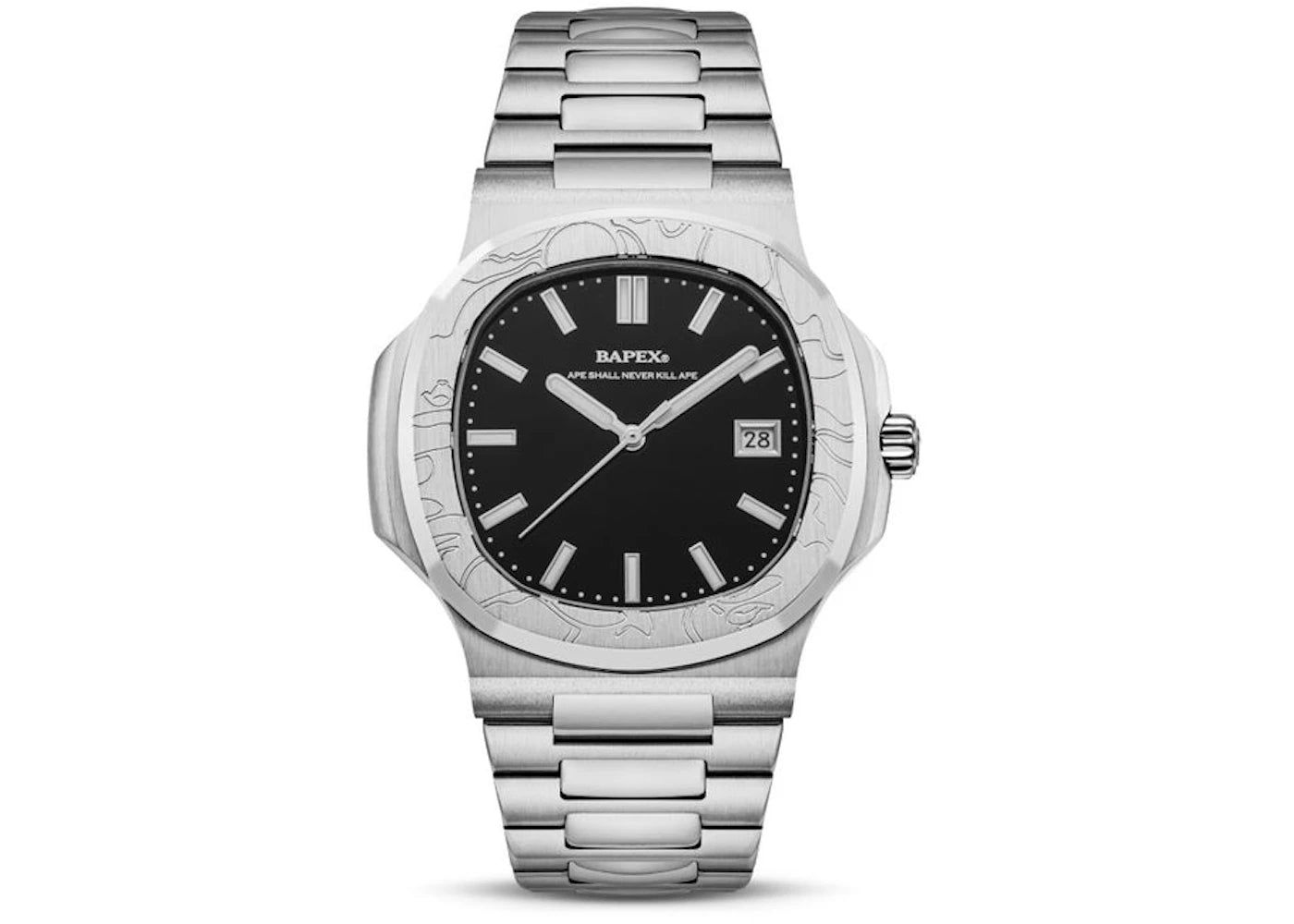 BAPE Type 10 BAPEX #1 Watch Silver/Black (1K70187302) -1