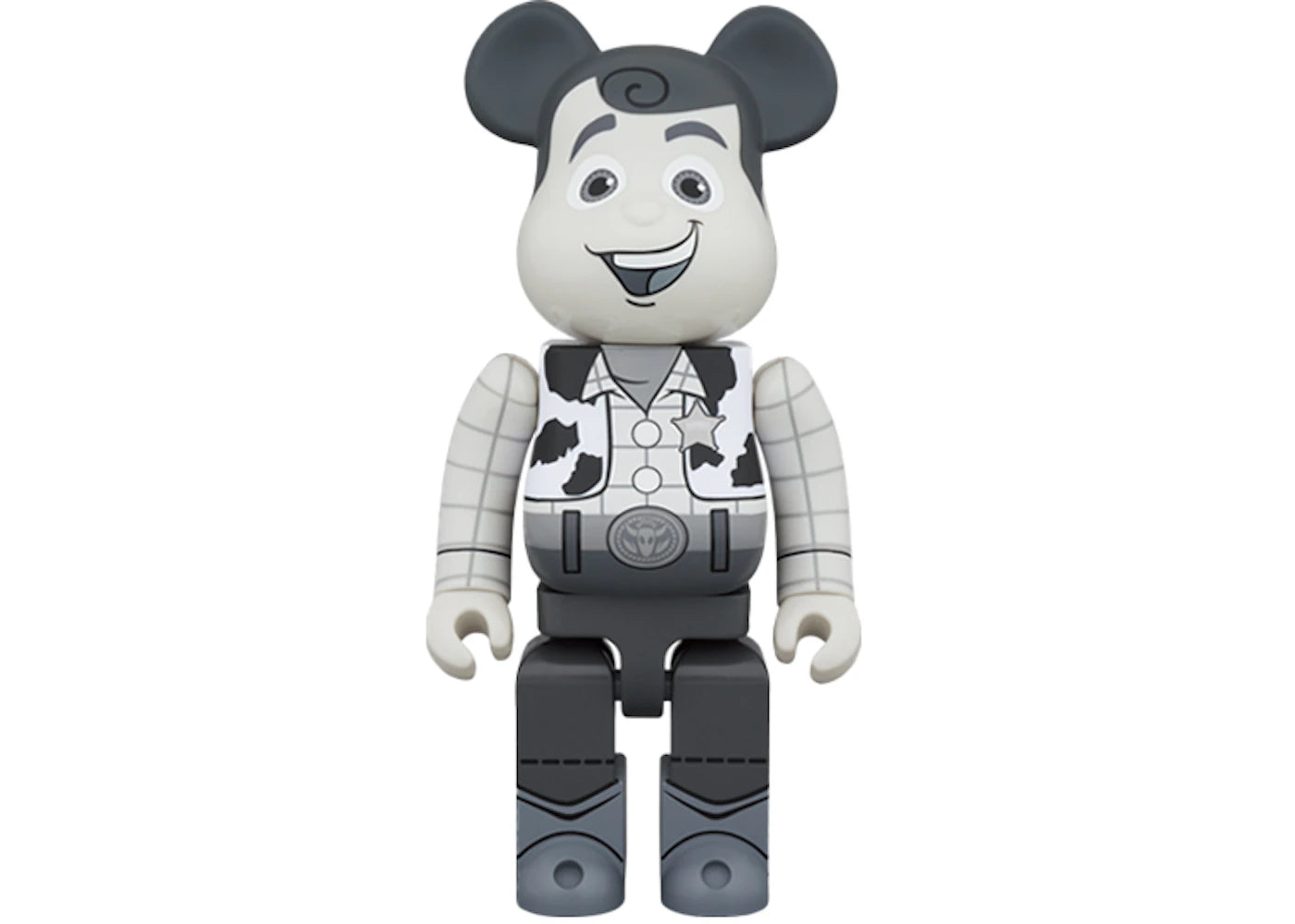Bearbrick x Disney Woody 1000% B&W Ver. -1