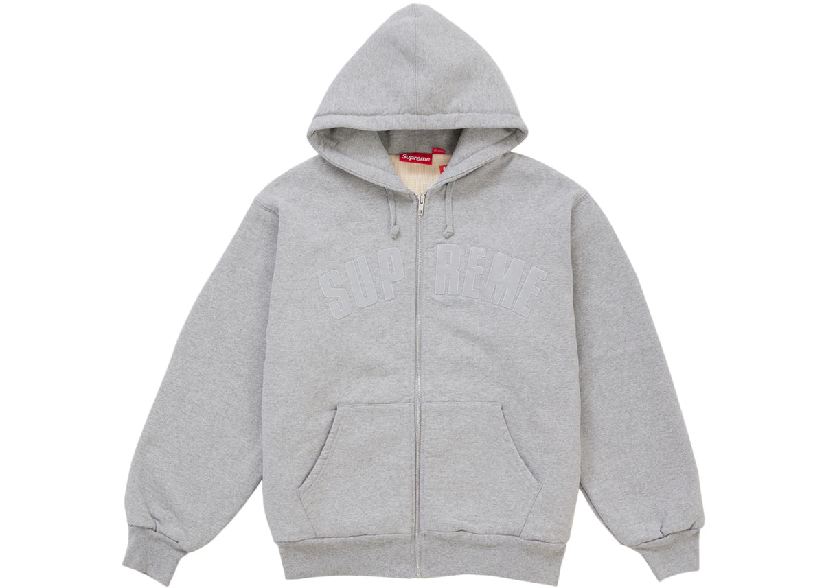 Supreme Arc Thermal Lined Zip Up Hooded Sweatshirt (FW26) Heather Grey -1
