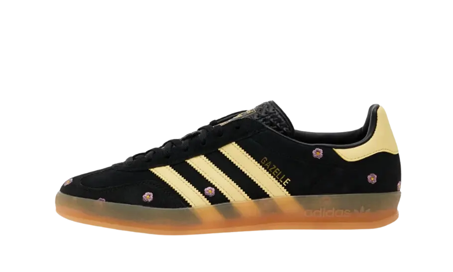 adidas Gazelle Indoor Core Black Almost Yellow Floral W