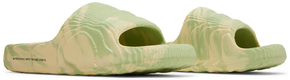 adidas Adilette 22 Slides Magic Lime St Desert Sand pair