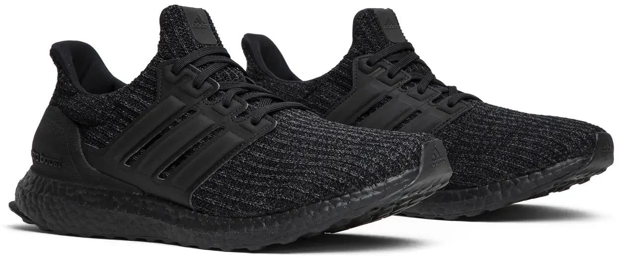 adidas Ultra Boost 4.0 Triple Black Nubuck Cage Back Pair