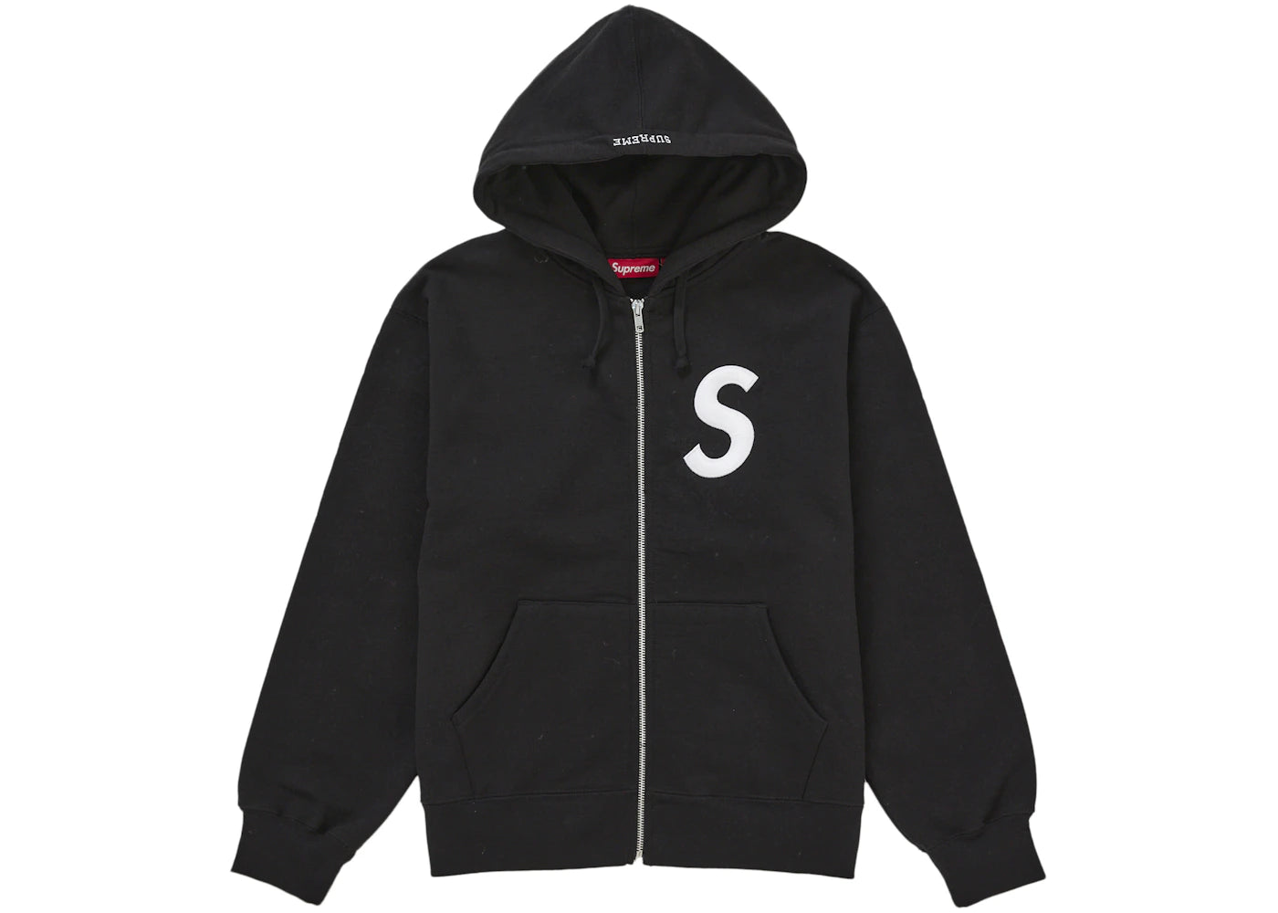 Supreme S Logo Zip Up Hooded Sweatshirt (FW25) Black -1
