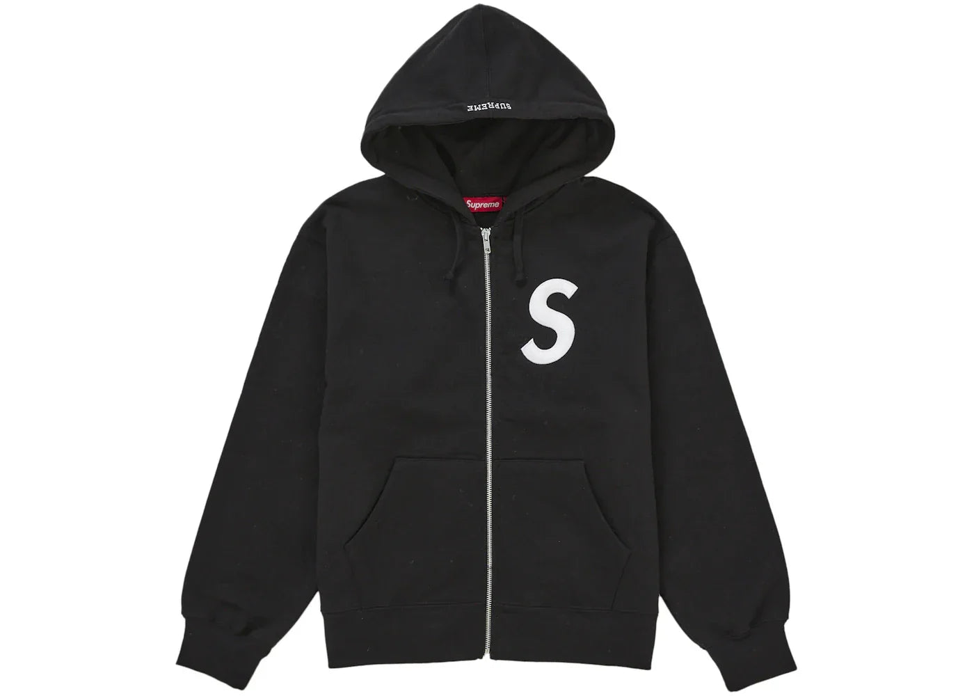 Supreme S Logo Zip Up Hooded Sweatshirt (FW25) Black -1