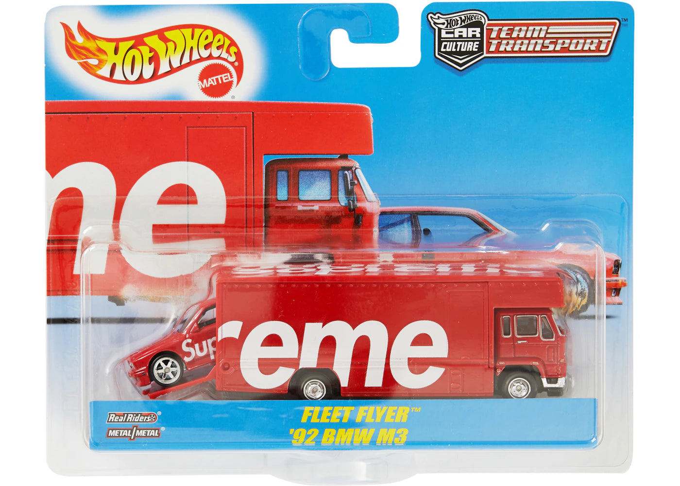 Supreme Hot Wheels Fleet Flyer + 1992 BMW M3 Red -1