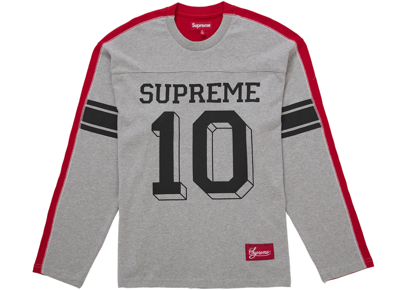 Supreme Split L/S Football Top Grey -1