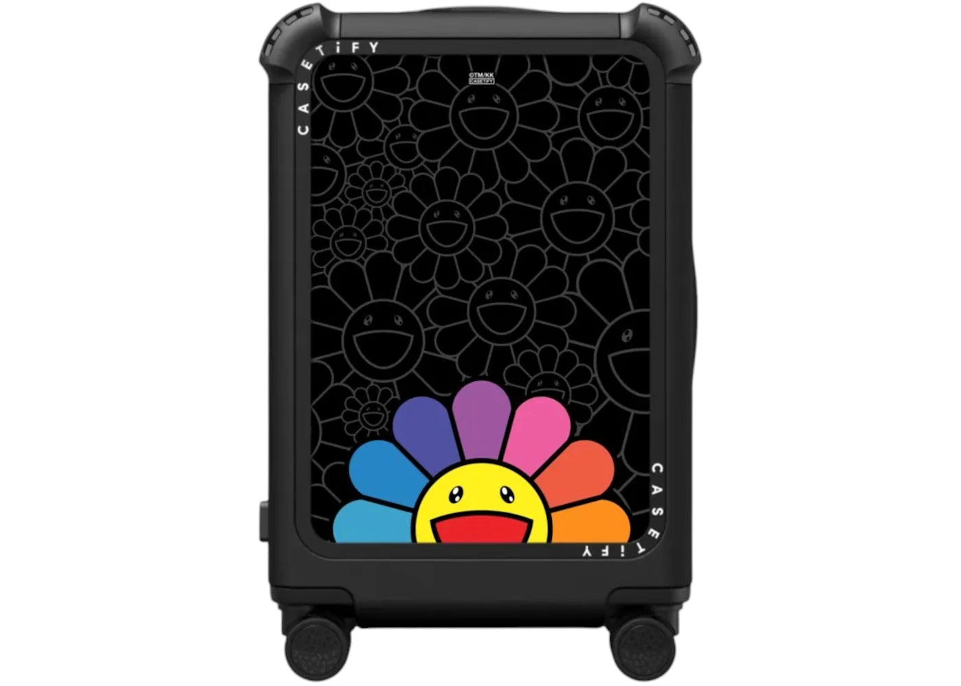Takashi Murakami x CASETiFY Smile (Rainbow) 21" Carry-On Suitcase Matte Black -1