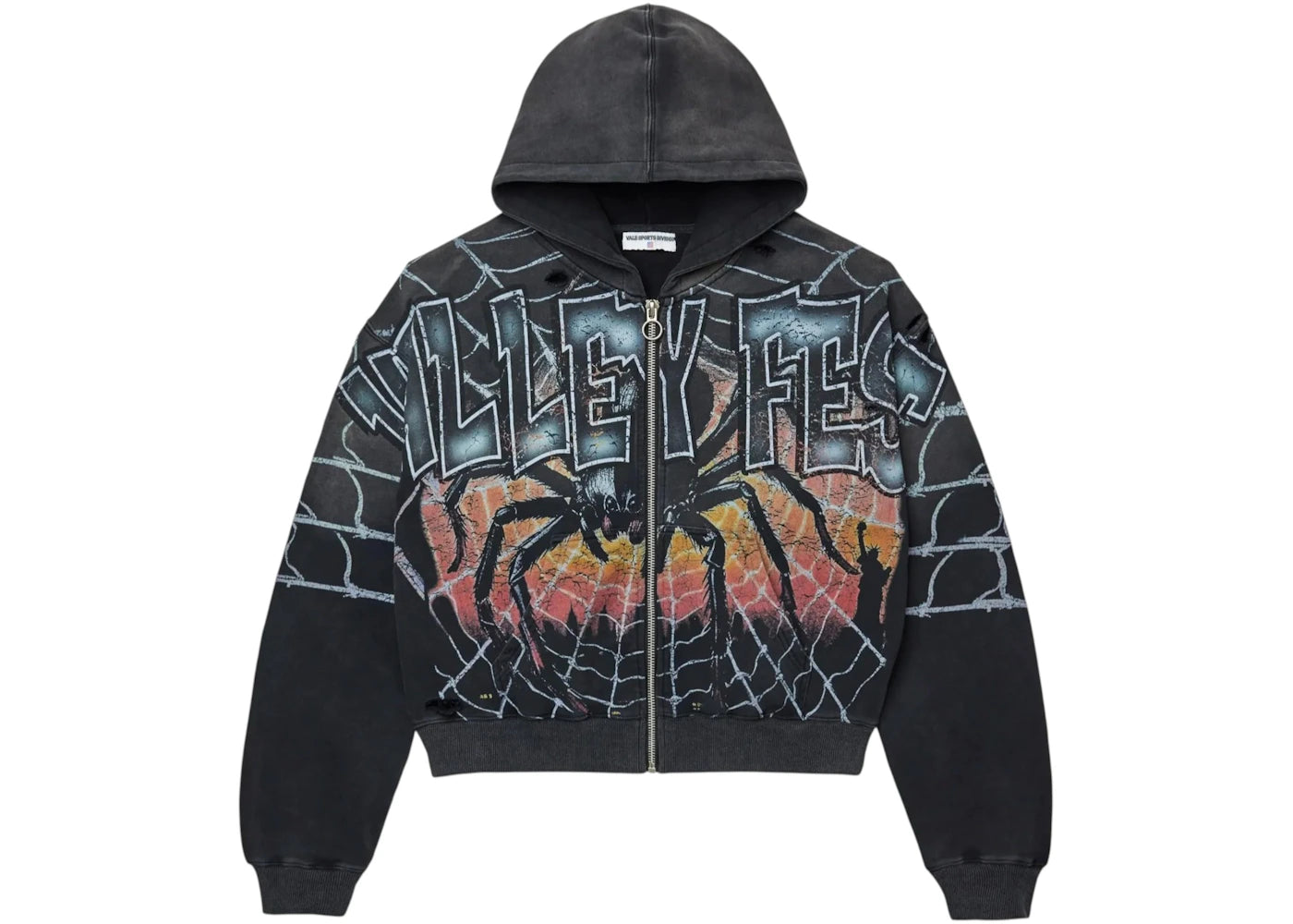 Vale Forever Widow Big Zip Up Hoodie Black -1