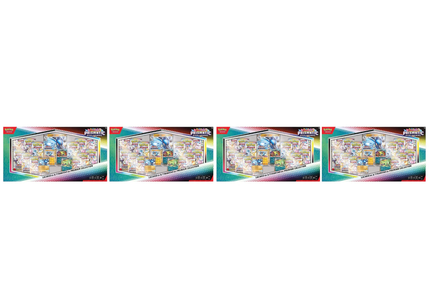 2025 Pokémon Scarlet & Violet Prismatic Evolutions Lucario ex & Tyranitar ex Premium Collection (Sam's Club Exclusive) 4x Lot -1