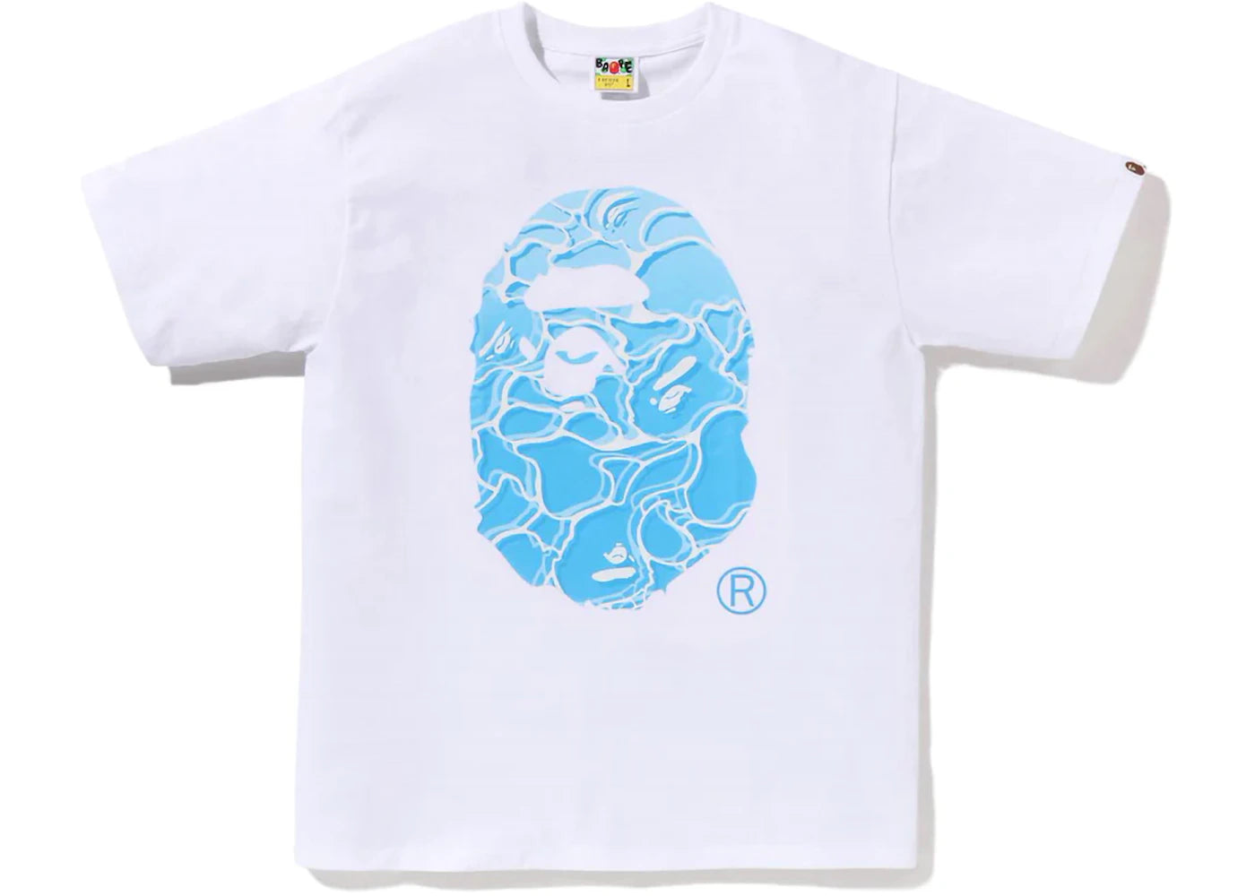 BAPE ABC Sea Surface Camo Ape Head Tee White -1