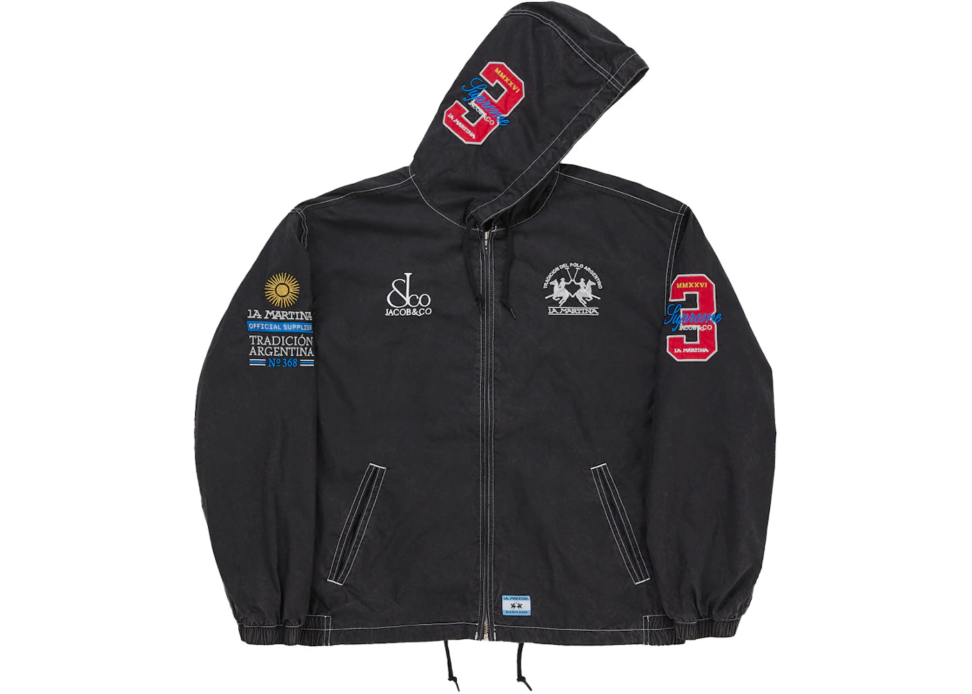 Supreme La Martina Lightweight Hooded Jacket Black -1