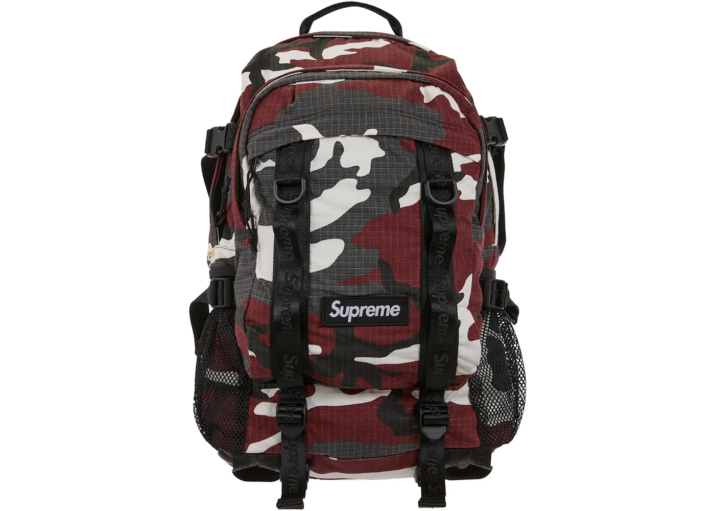 Supreme Logo Backpack (SS26) Red Camo -1