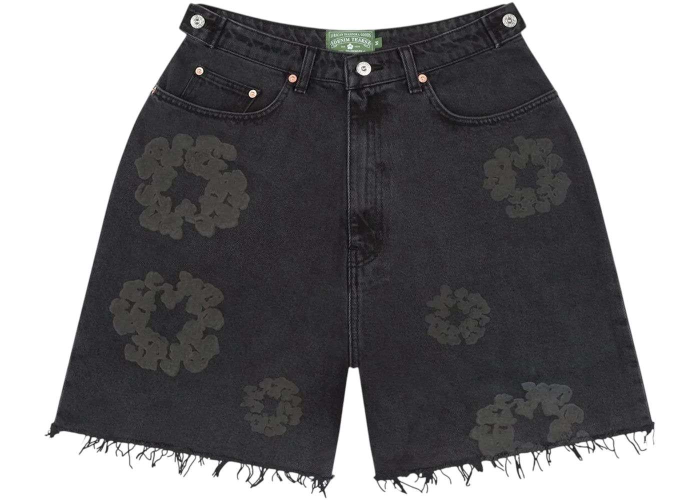 Denim Tears Mono Cotton Wreath Denim Shorts Black -1
