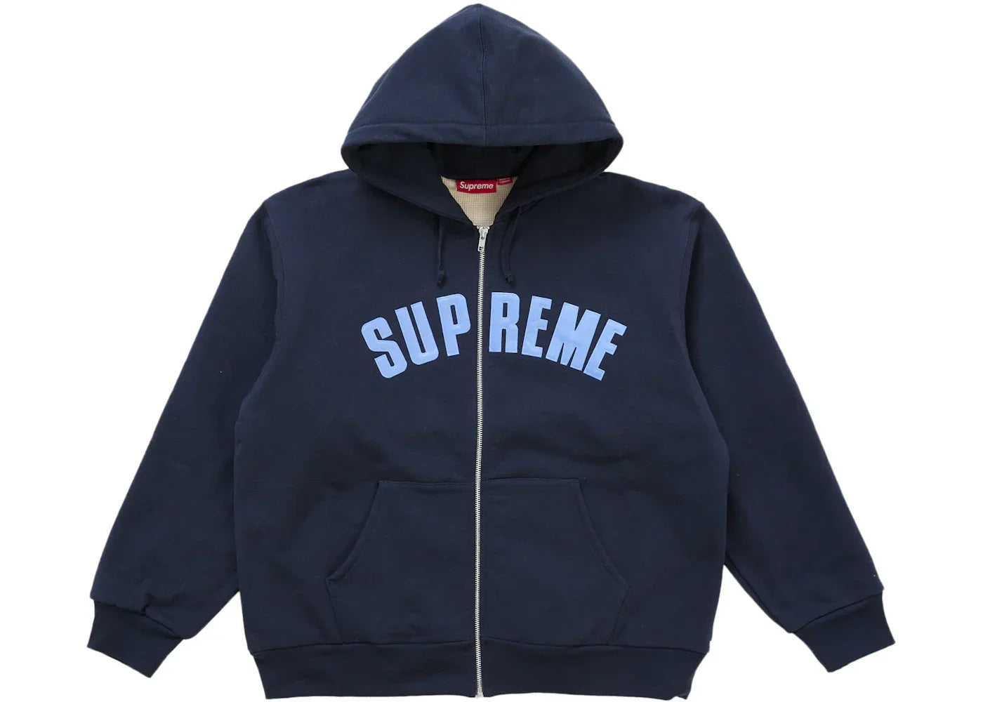 Supreme Arc Thermal Lined Zip Up Hooded Sweatshirt Navy -1