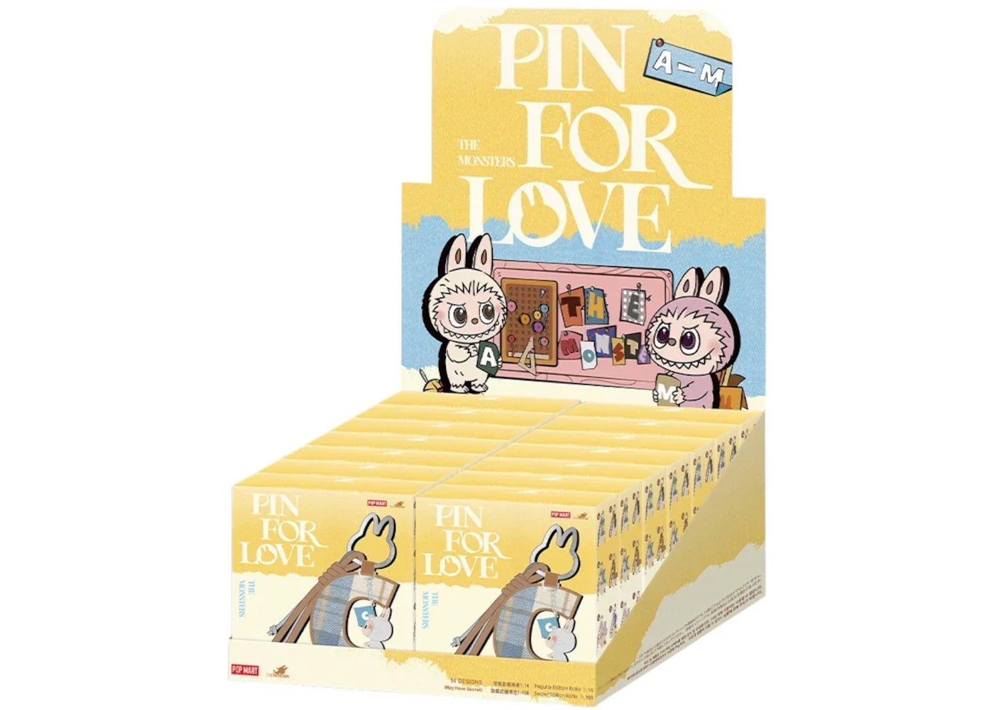 Pop Mart Labubu The Monsters Pin for Love Series Letter Pendant (A-M) Sealed Case (14 Blind Box)-1