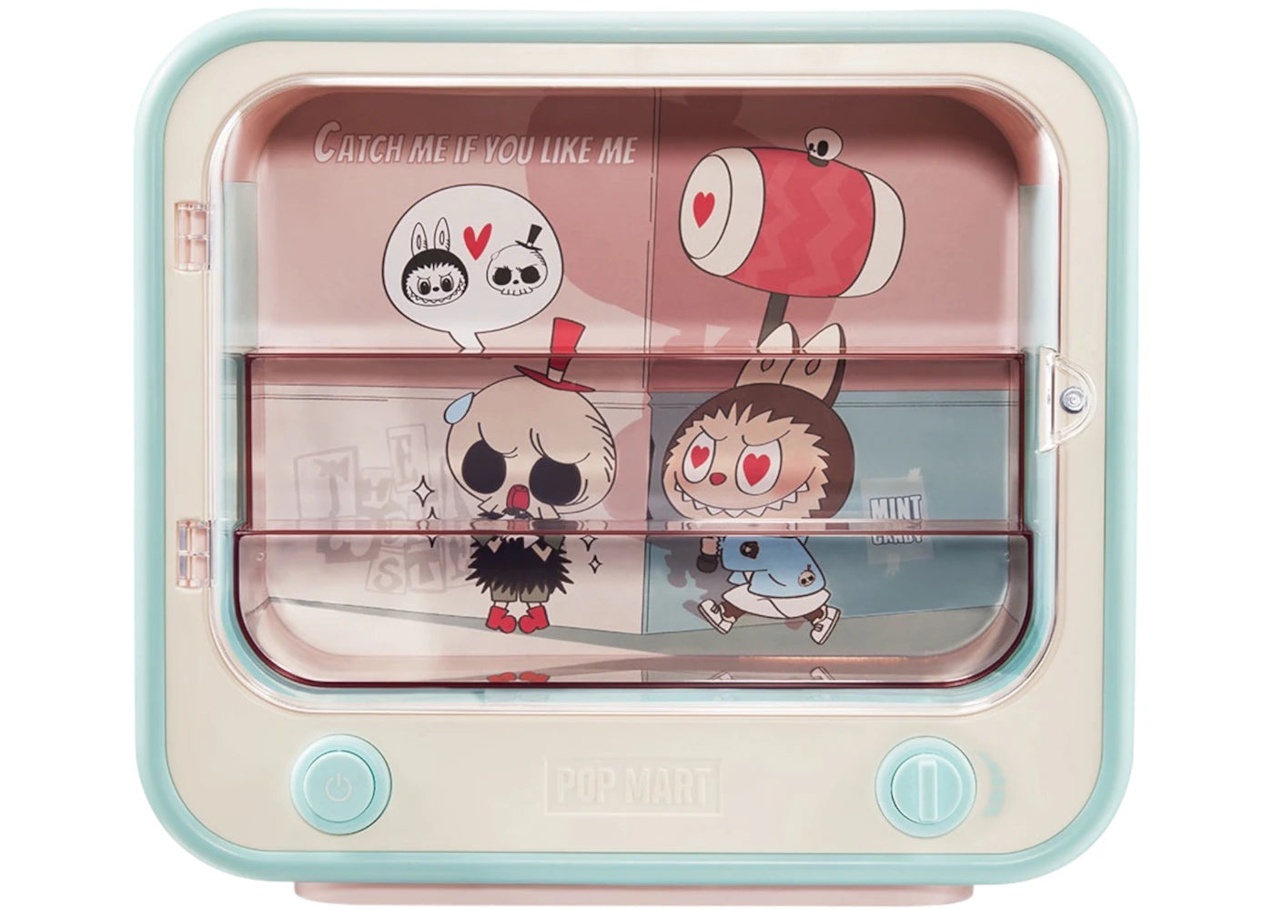 Pop Mart The Monsters Labubu Catch Me If You Like Me Series TV Set Luminous Display Container -1