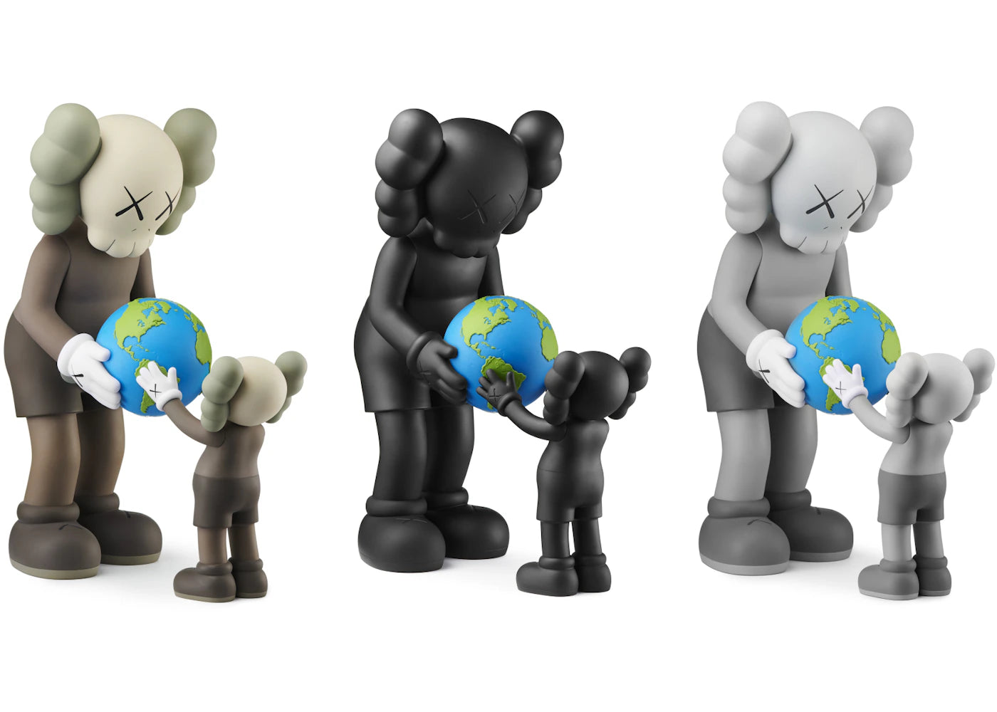 KAWS THE PROMISE Vinyl Figure Set Brown/Black/Grey -1