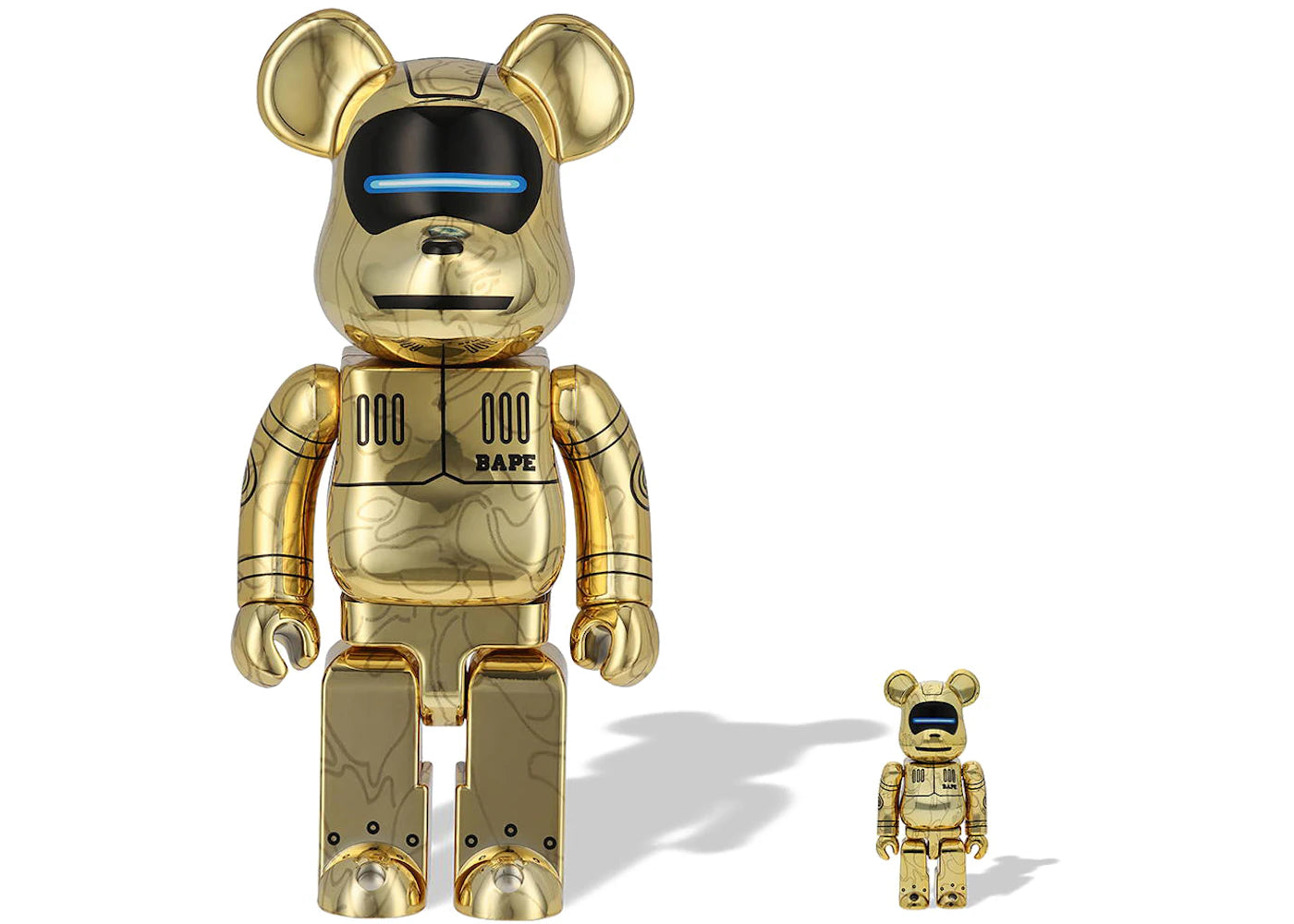 Bearbrick x BAPE x Hajime Sorayama Baby Milo 100% & 400% Set Gold -1