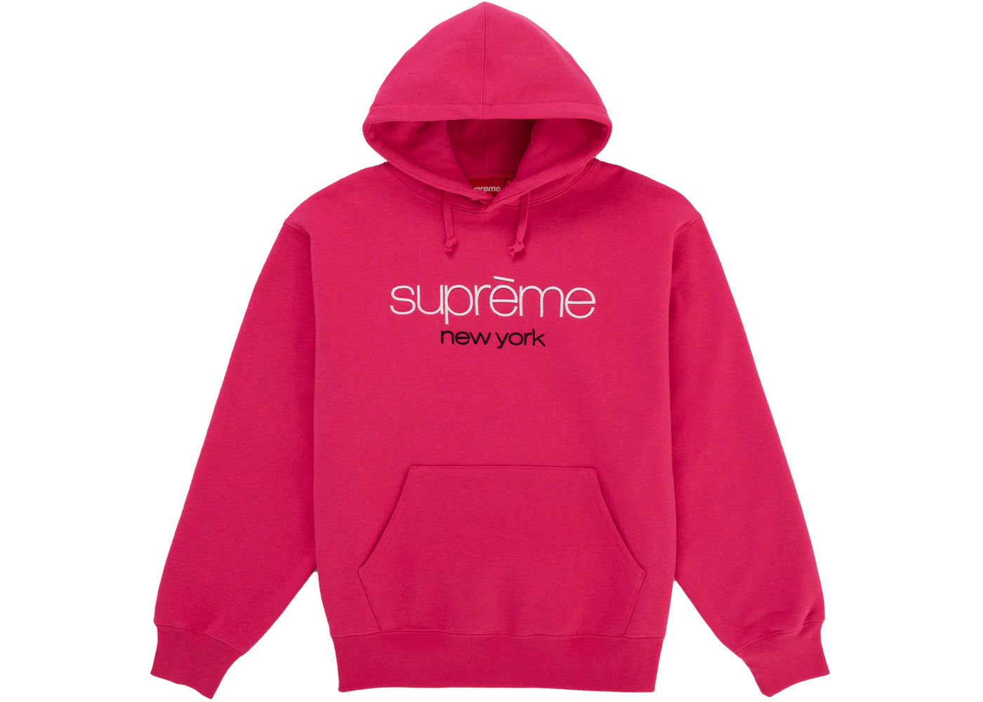 Supreme Classic Logo Hooded Sweatshirt Bright Fuchsia -1