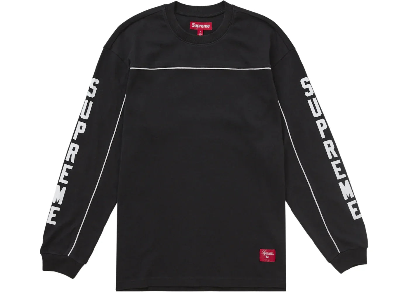 Supreme Paneled Piping L/S Top Black -1