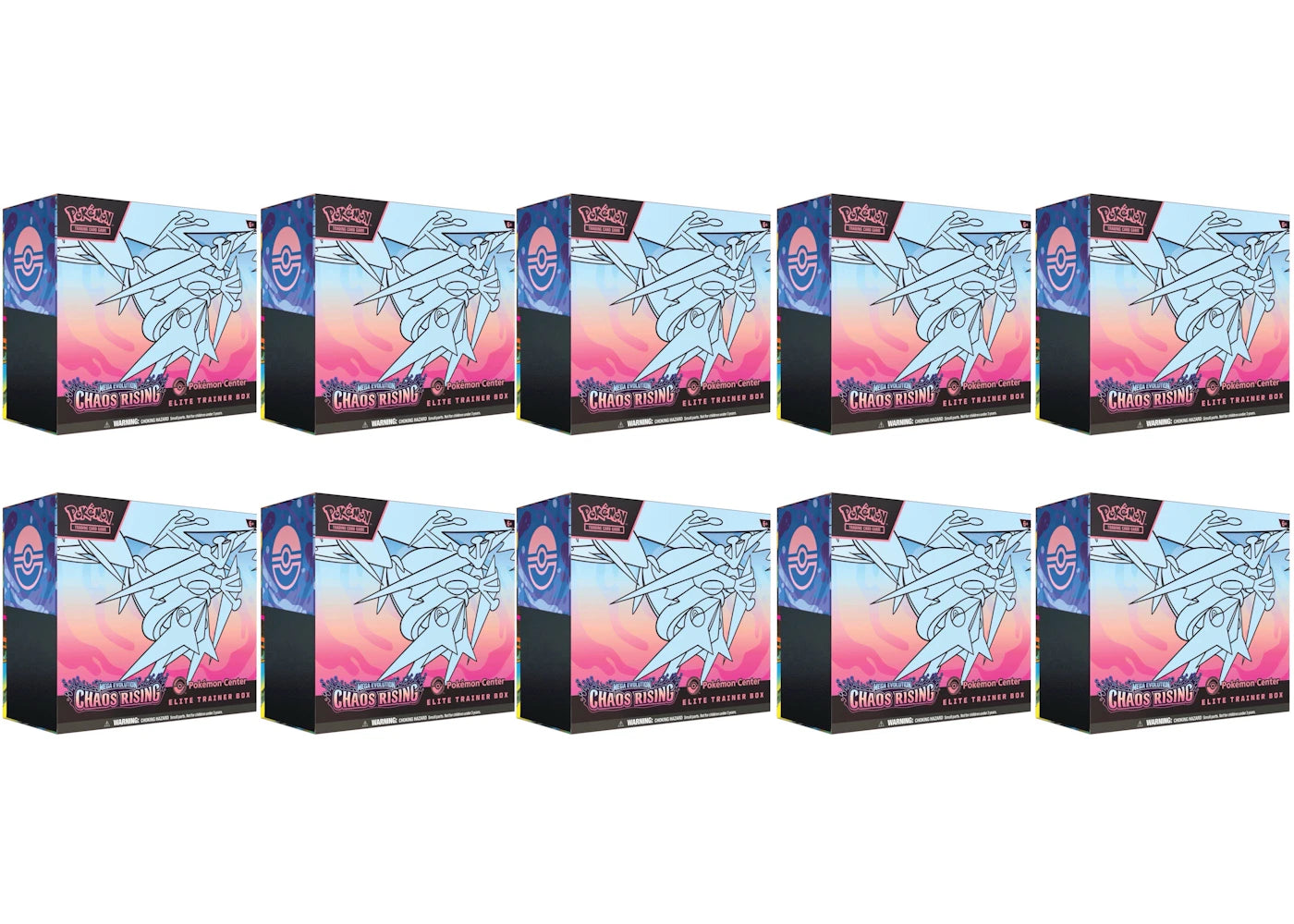 2026 Pokémon Mega Evolution Chaos Rising Pokemon Center Elite Trainer Box 10x Lot -1