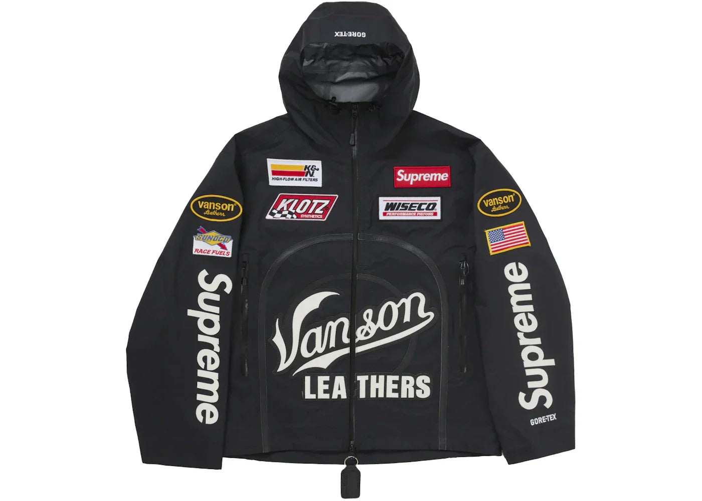 Supreme Vanson Leathers GORE-TEX Shell Jacket Black -1