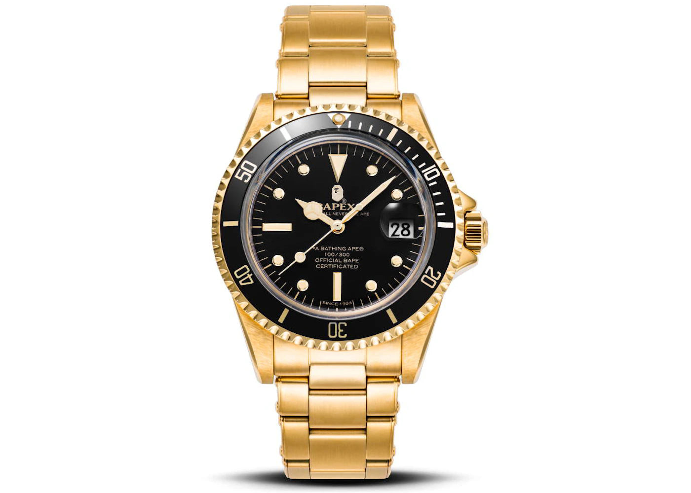 BAPE A Bathing Ape Type 1 Bapex Watch Gold Black -1