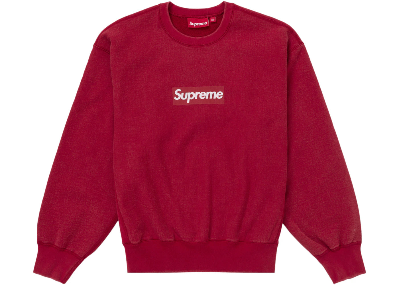 Supreme Washed Box Logo Crewneck Red -1