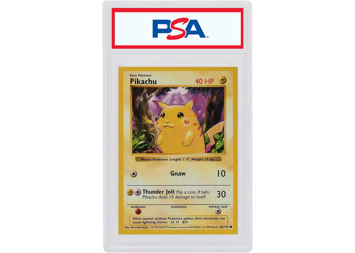 Pikachu 1999 Pokemon Red Cheeks Shadowless #58 (PSA Graded) -1