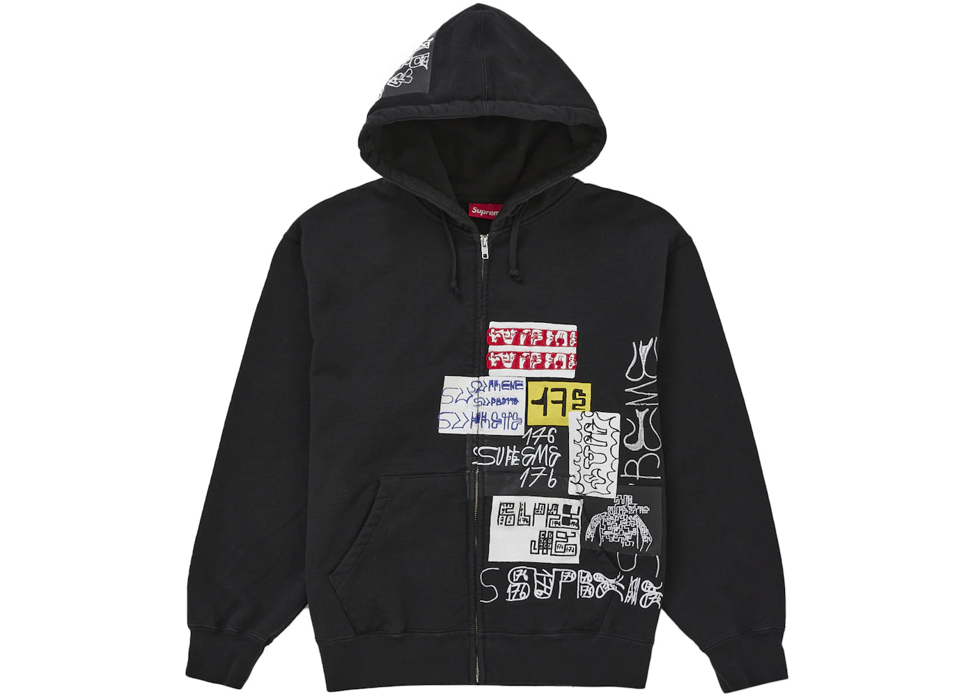 Supreme 176 Zip Up Hooded Sweatshirt Black -1