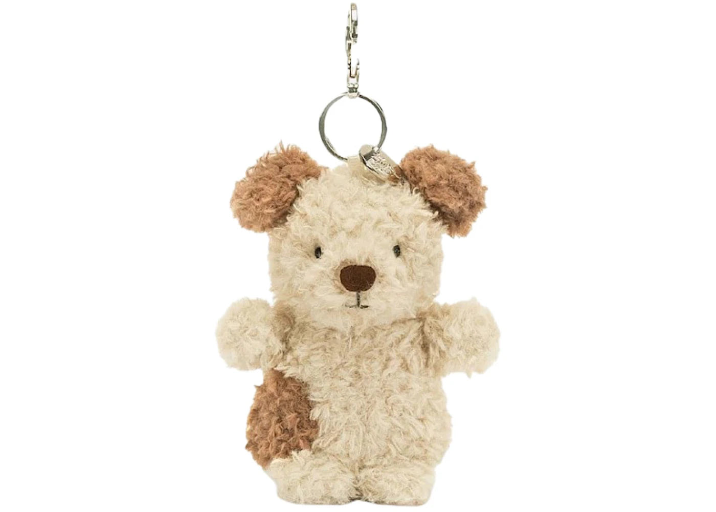 Jellycat Little Pup Bag Charm Nougat Chocolate -1