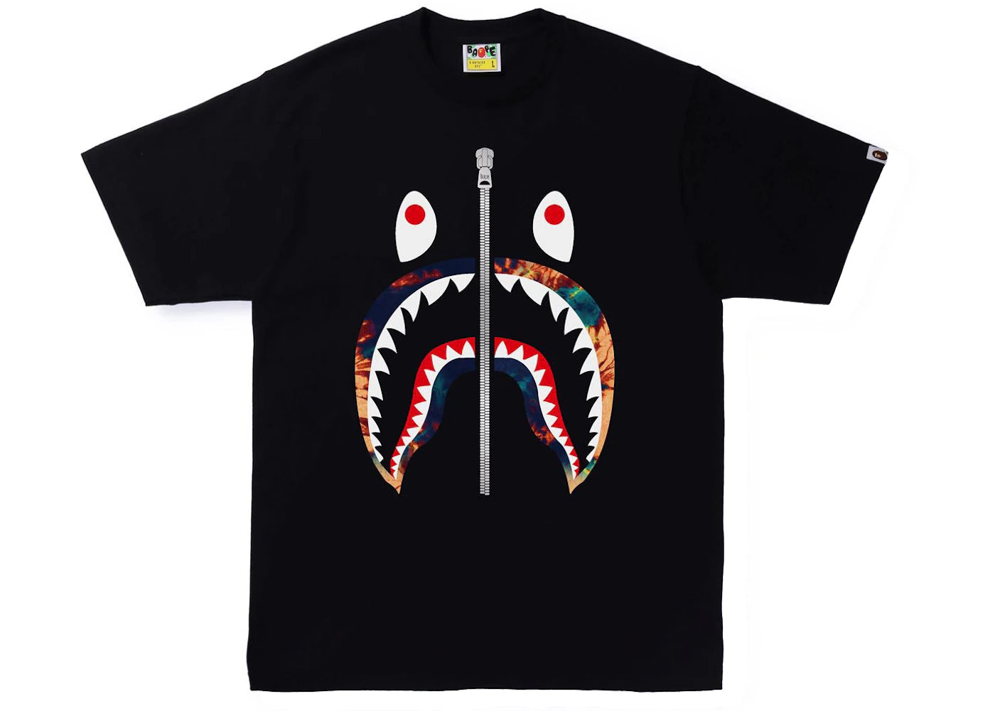 BAPE Tie Dye Shark Tee Black/Navy -1