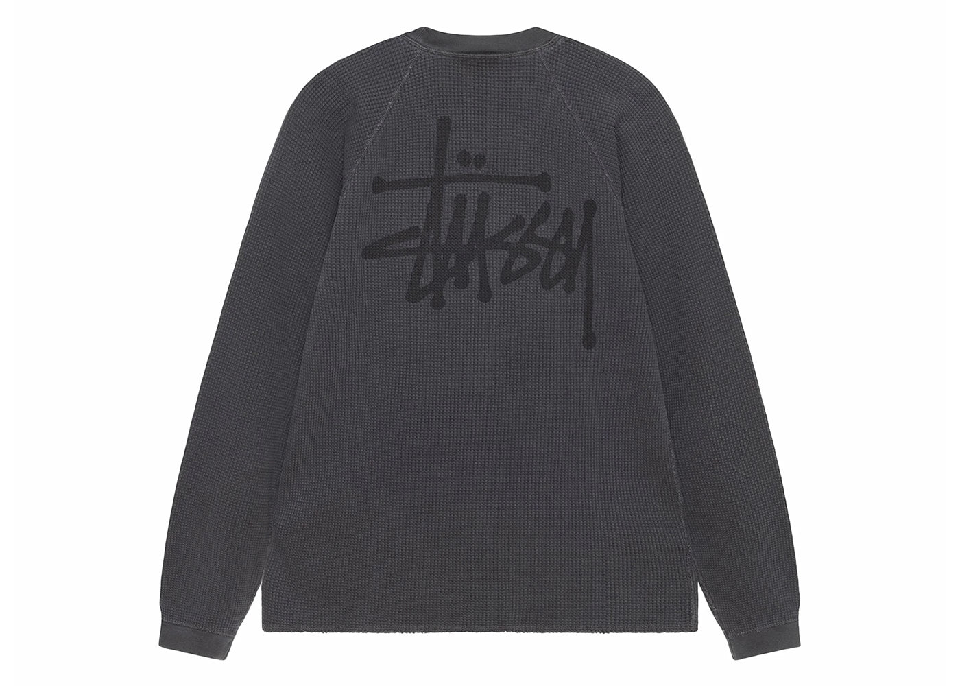 Stussy Raglan Thermal L/S Crew Washed Black -1
