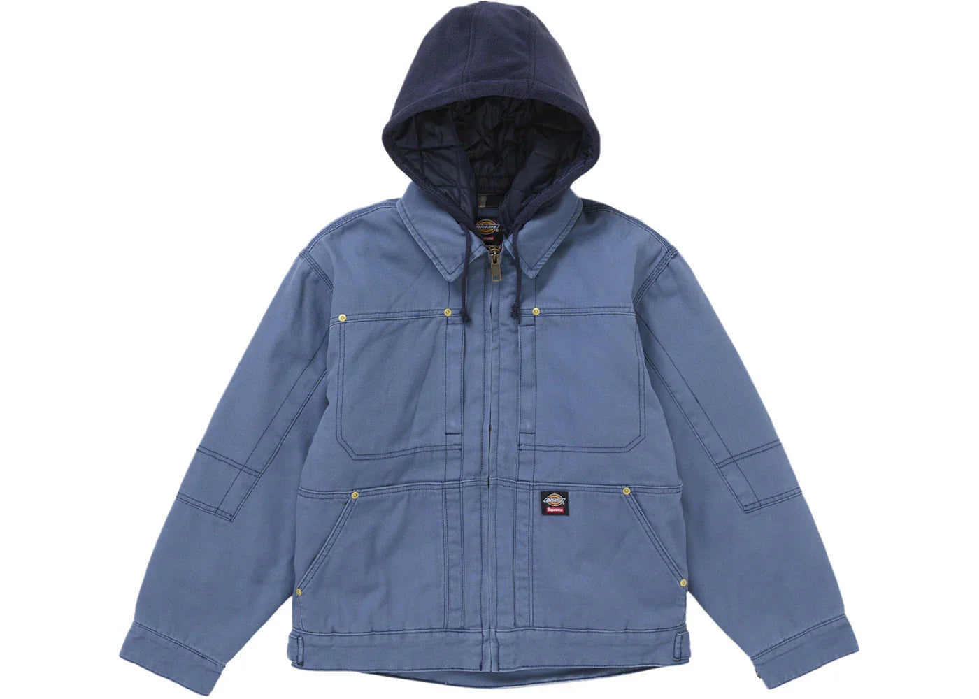 Supreme Dickies Hooded Work Jacket Blue -1